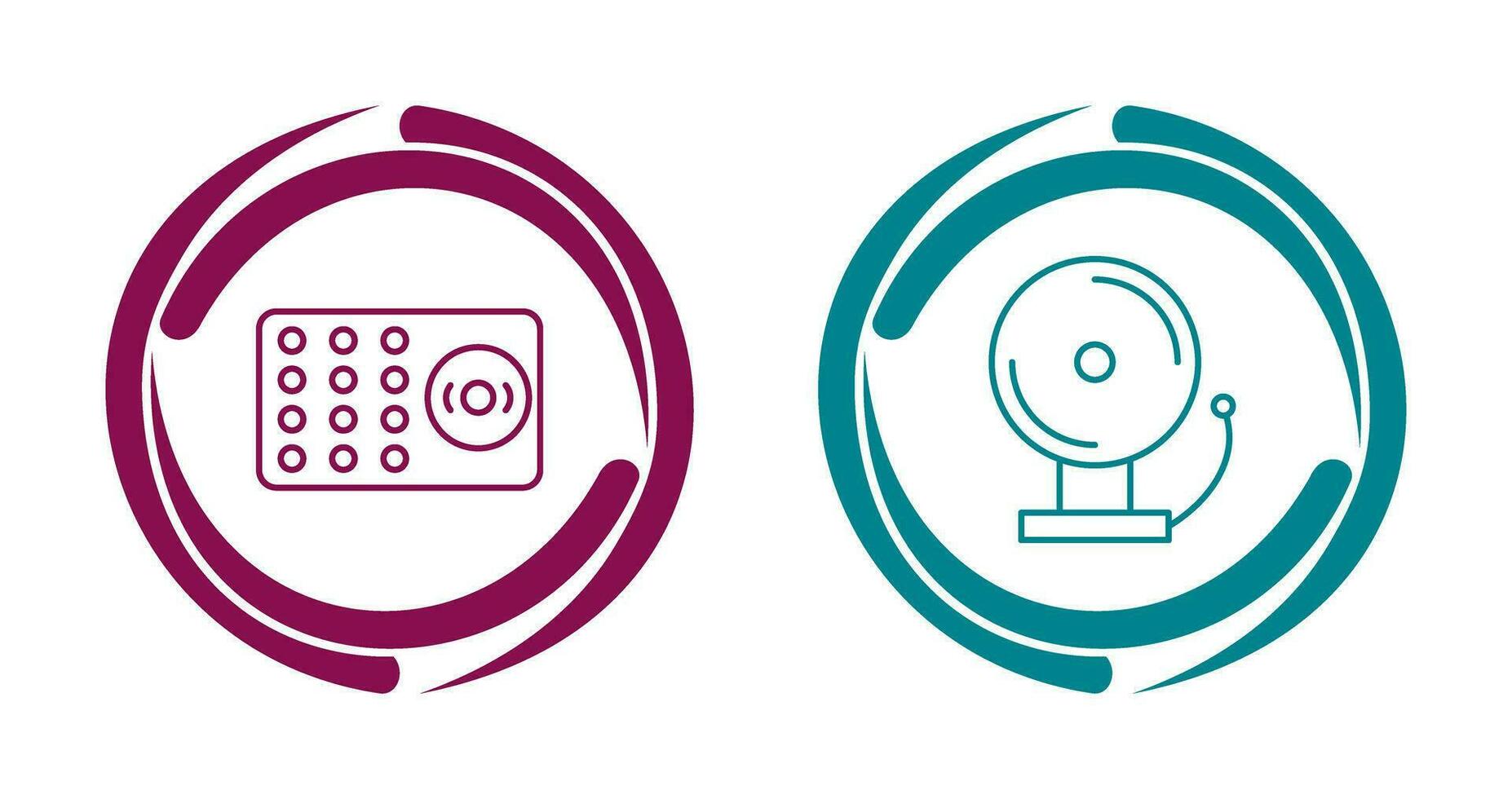ring alarm and fire alarm  Icon vector