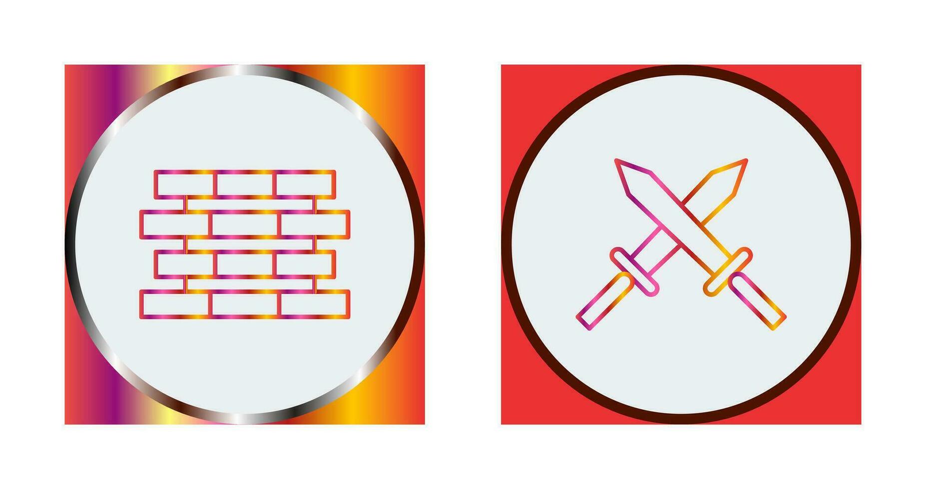 Bricks and Sword Icon vector