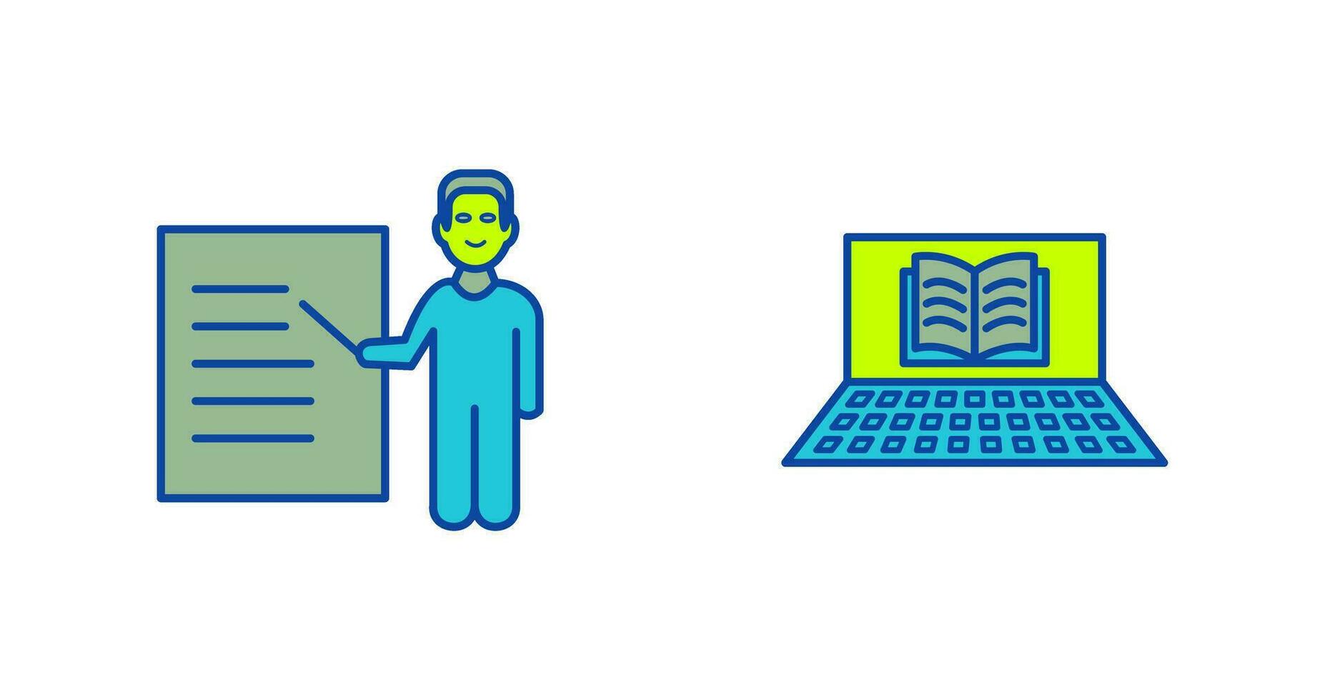 Online Books and Male Presenter Icon vector