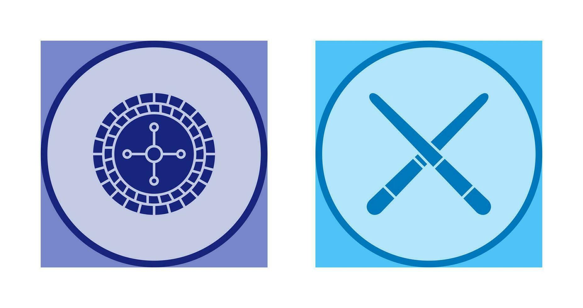 roulette and Pool cue  Icon vector