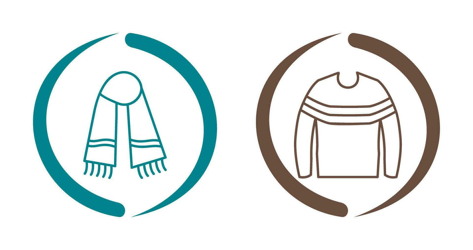 Warm Scarf and garments Icon vector