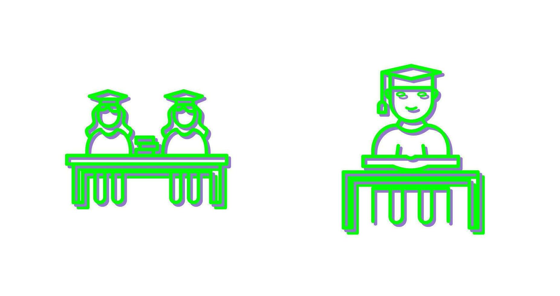 Combined Study and Studying on Desk Icon vector