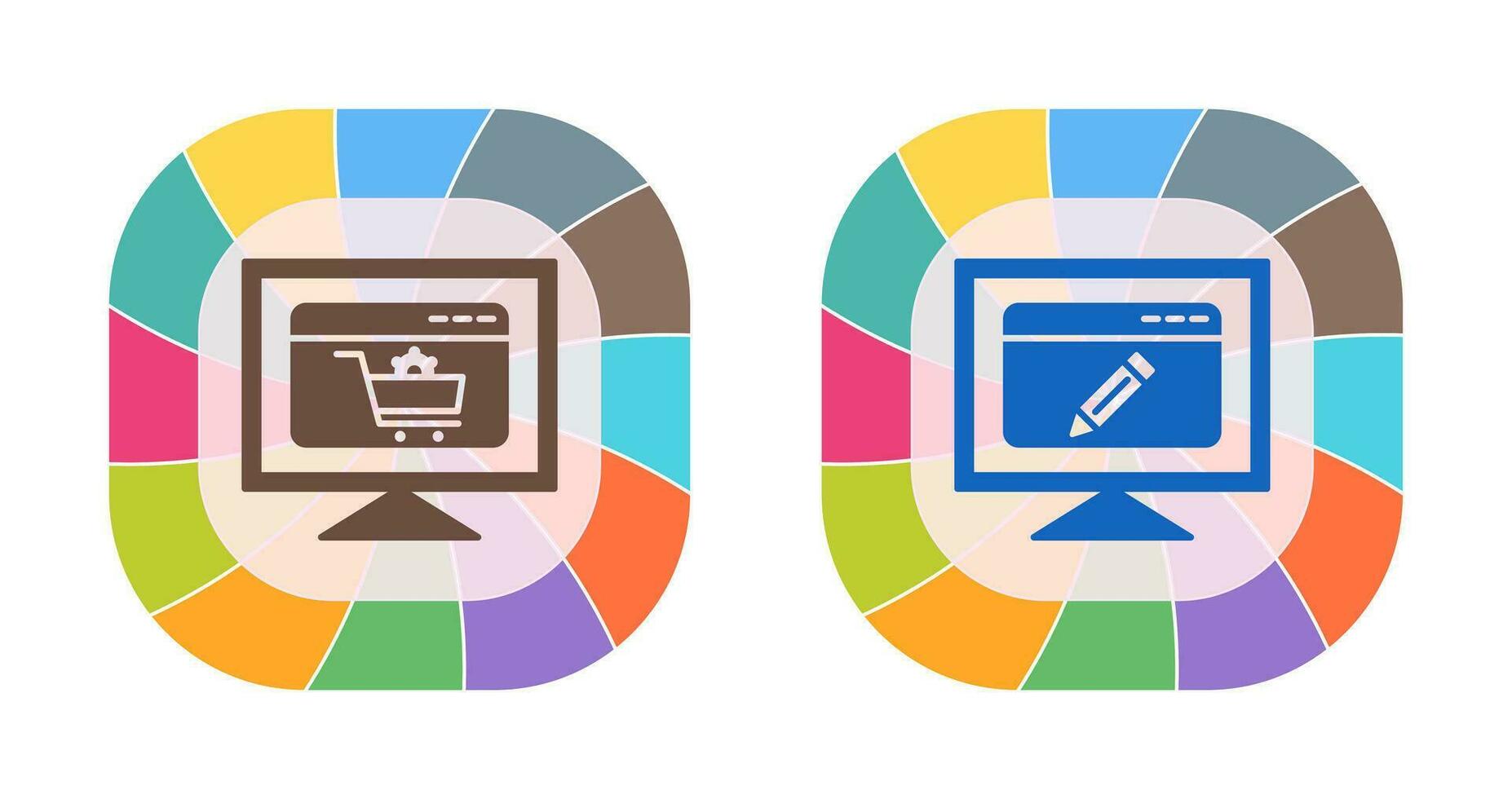 e commerce setting and edit webpage Icon vector