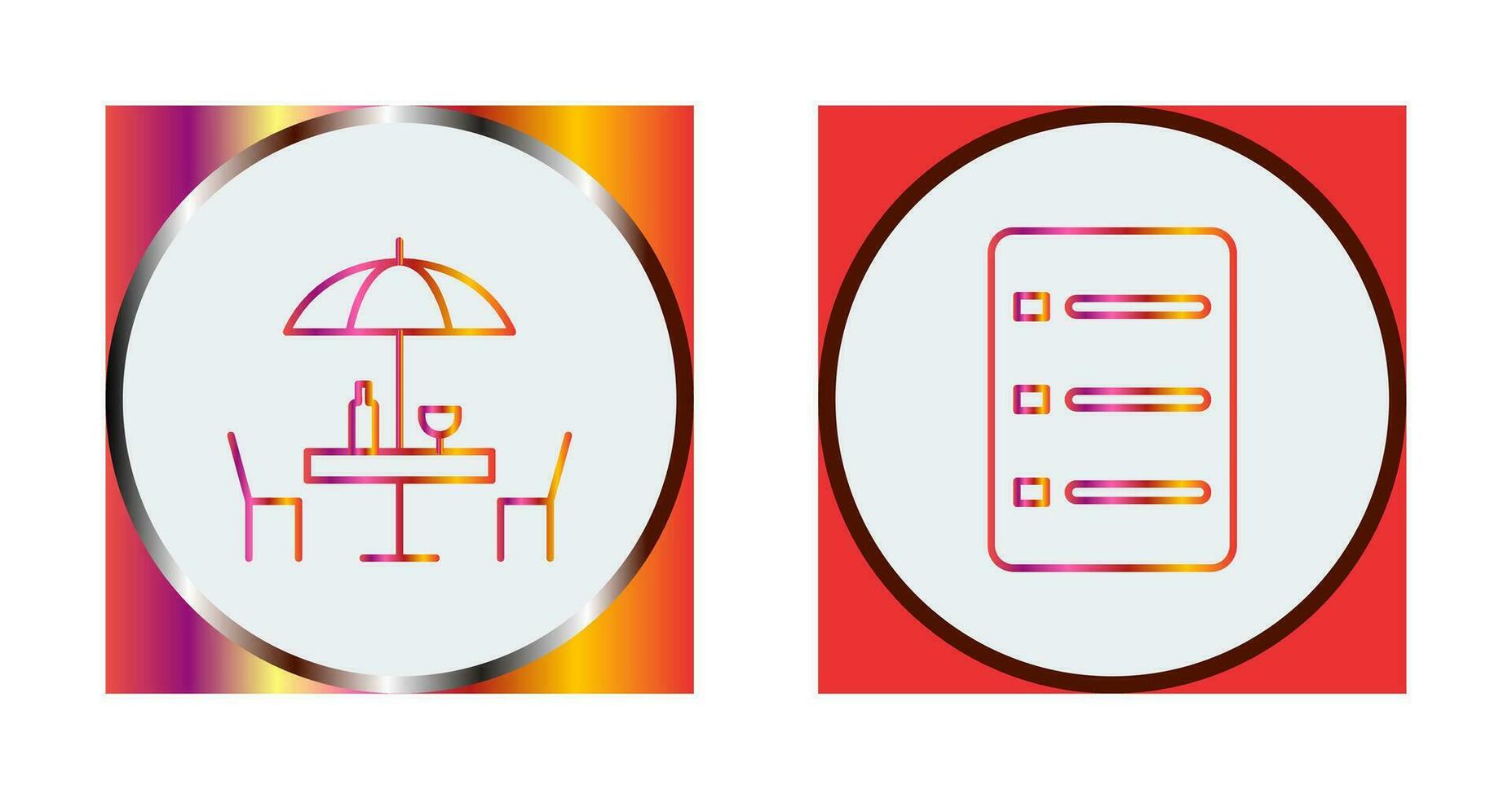 cafe table and menu Icon vector