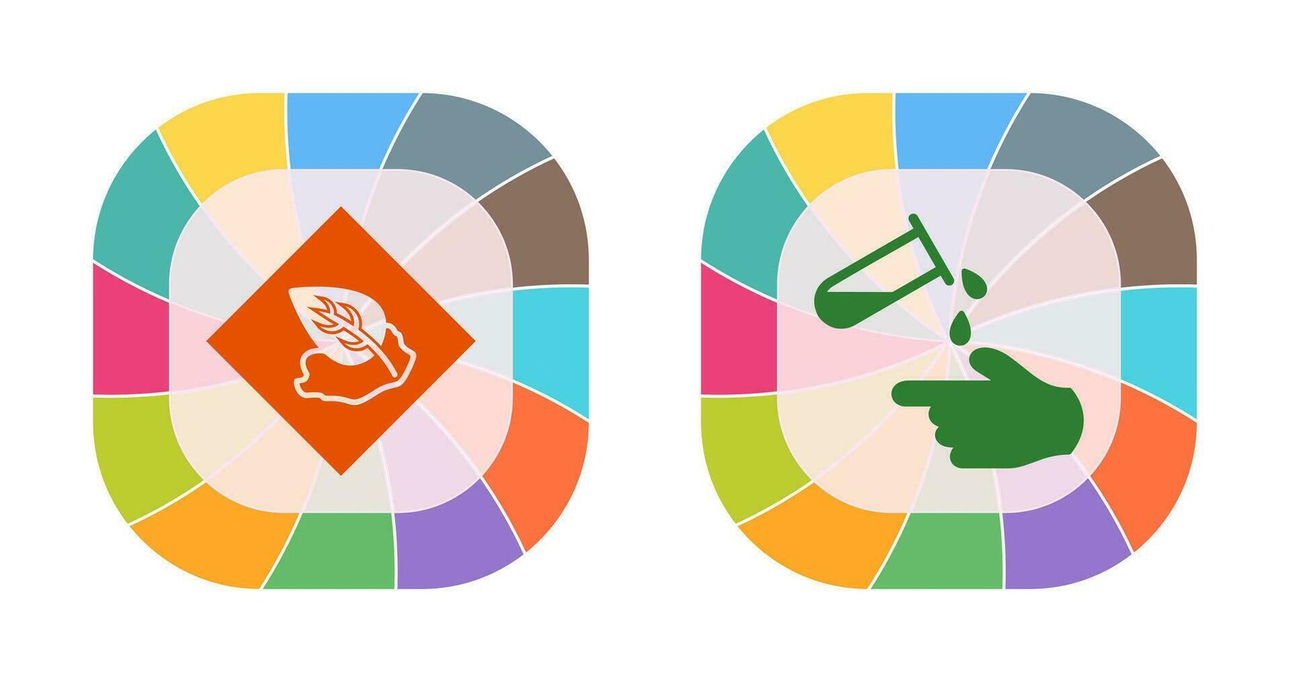 Environment hazard and Corrosive hazard  Icon vector