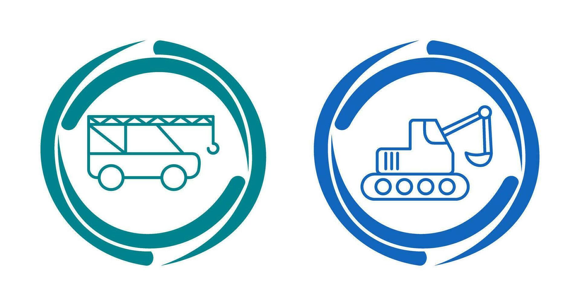 Crane and Escavator Icon vector