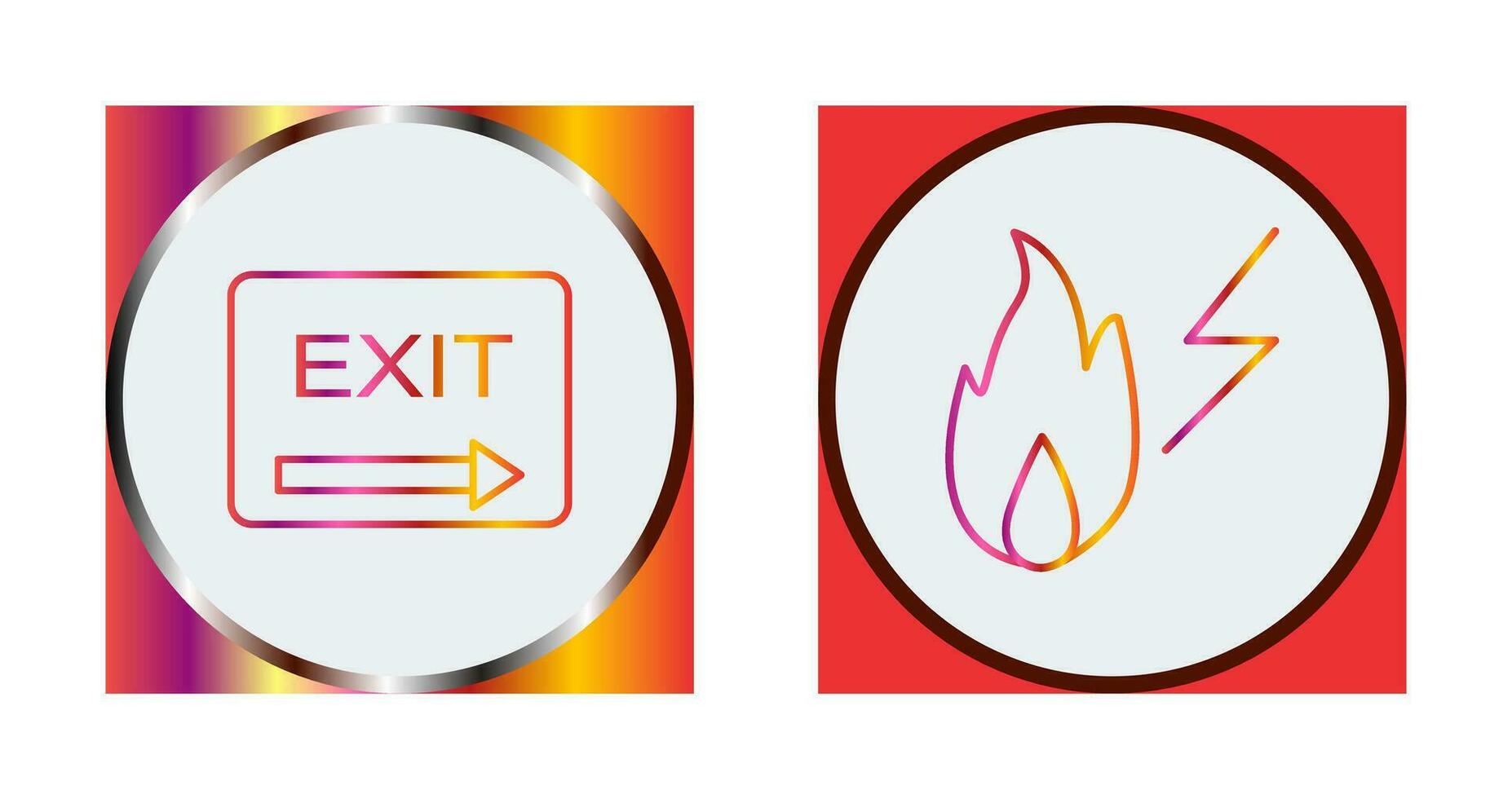 exit and electricity fire Icon vector