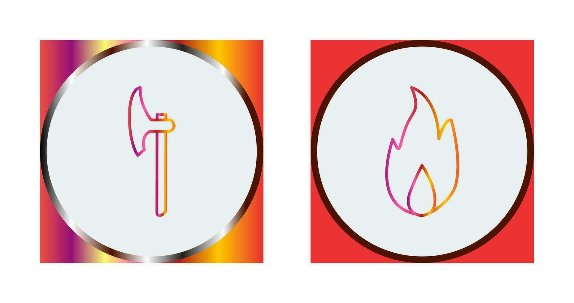 axe and fire  Icon vector