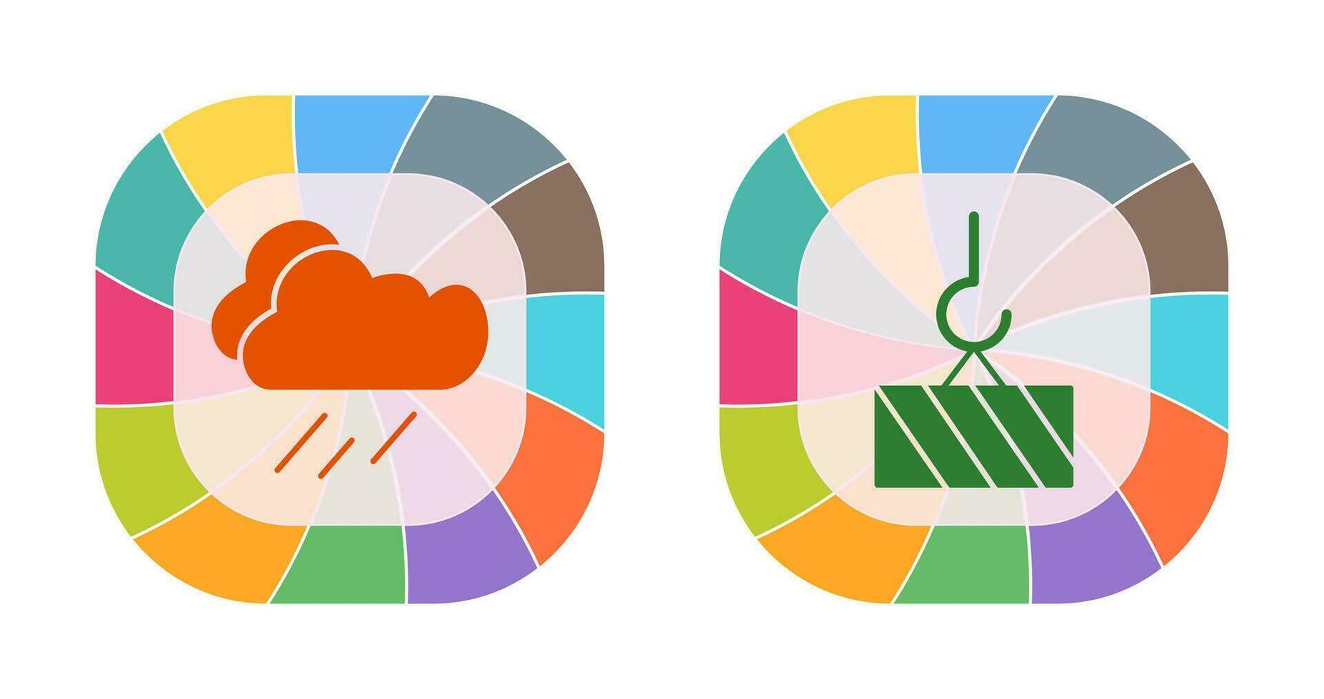 rain and heavy machinery  Icon vector