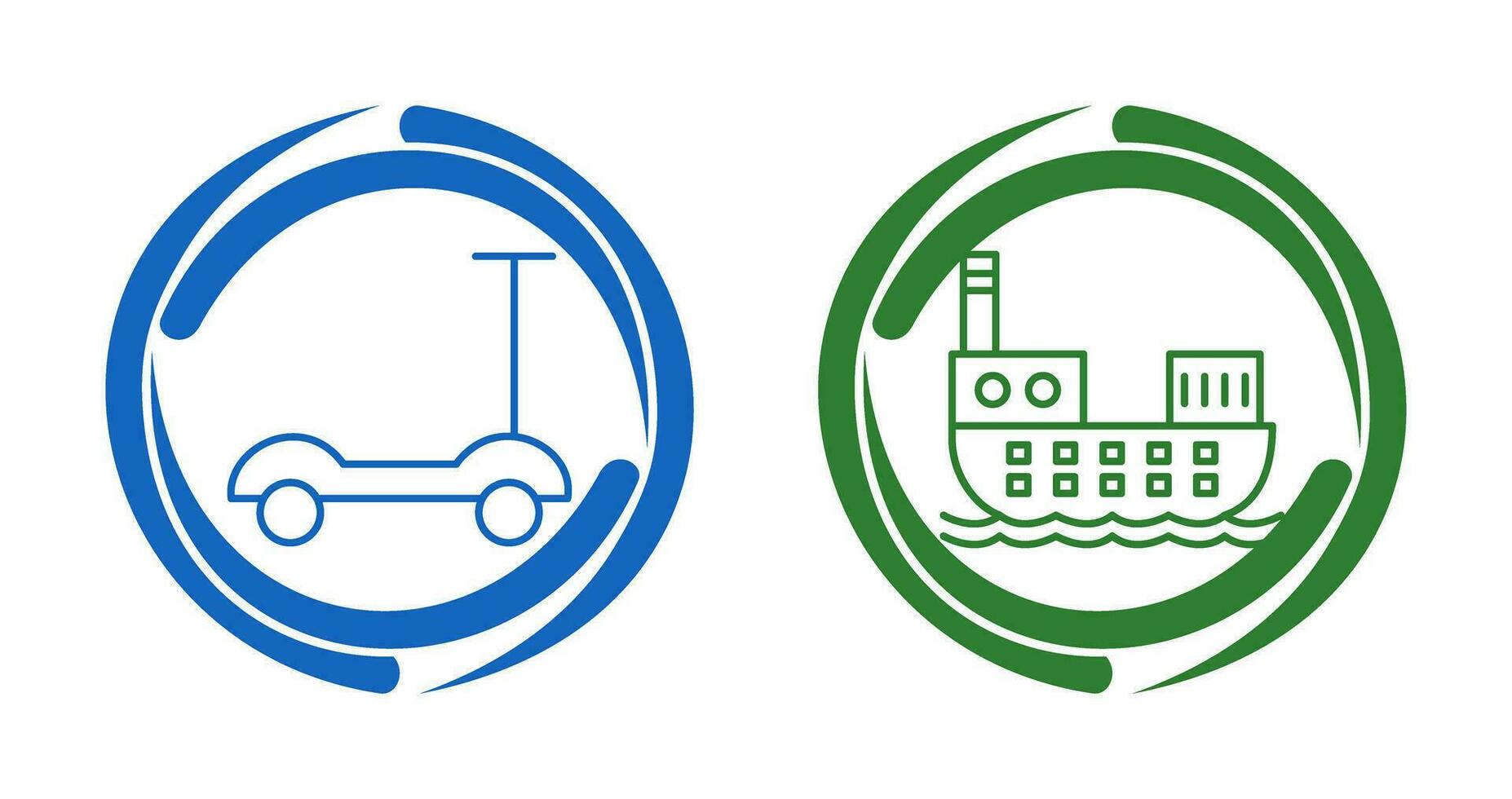 Scootie and Cargo Ship Icon vector