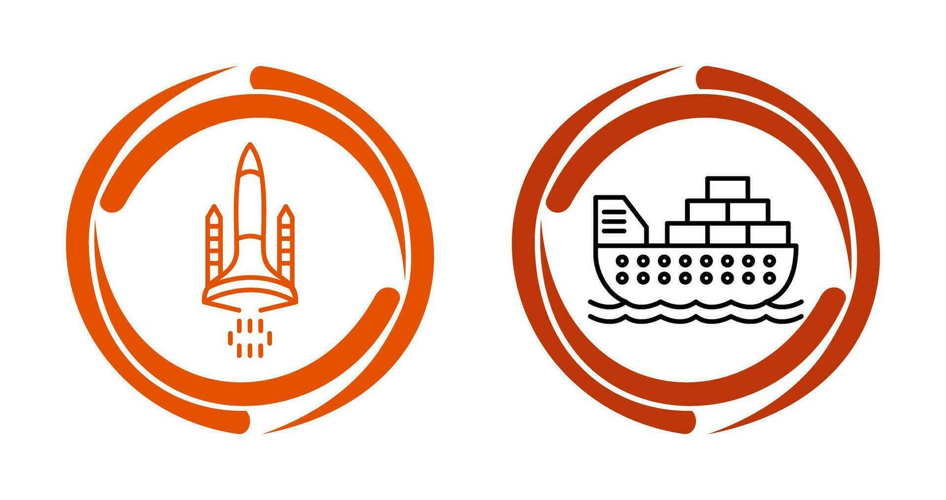 Space Shuttle and Cargo Icon vector