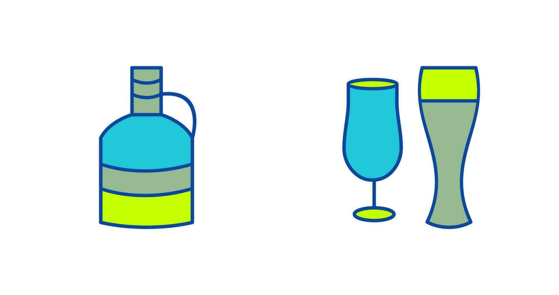 moon shine and beer glasses Icon vector