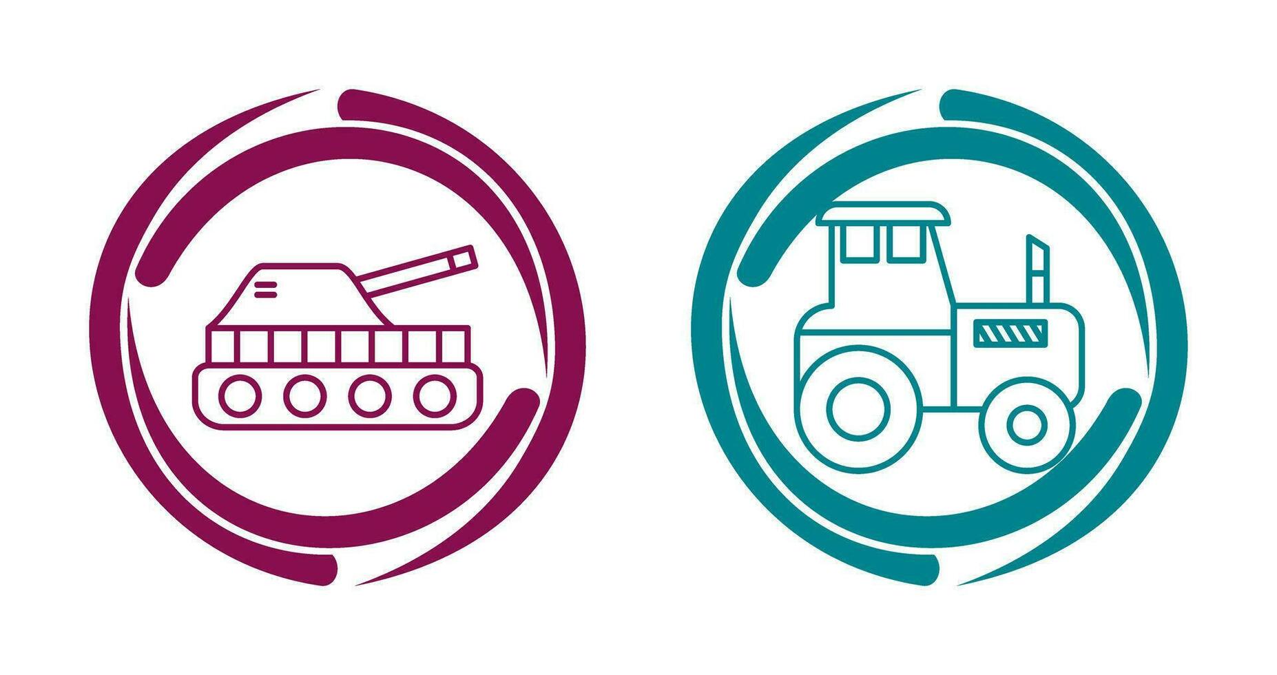 Tank and Tractor Icon vector