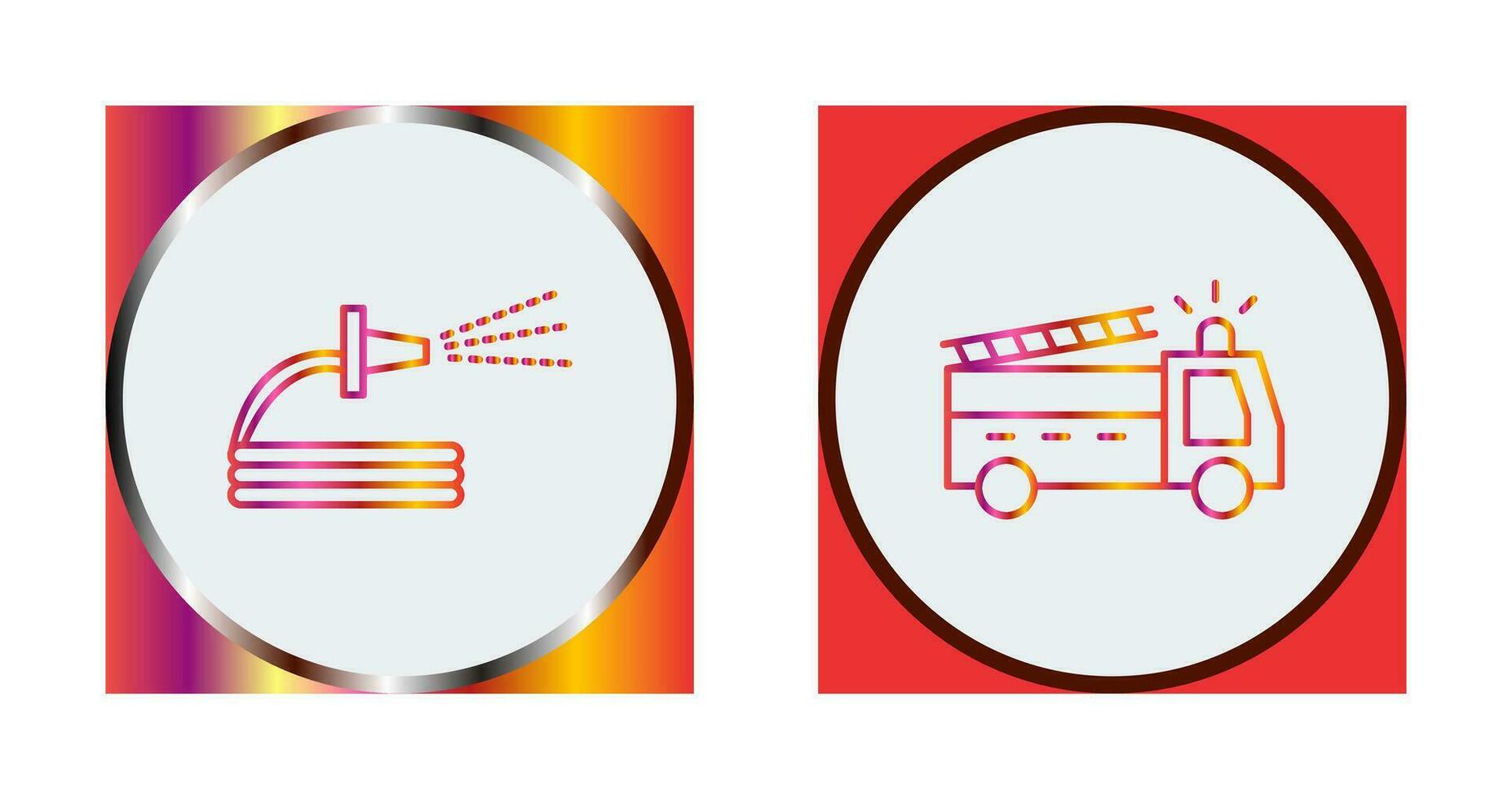 spraying water and fire truck  Icon vector