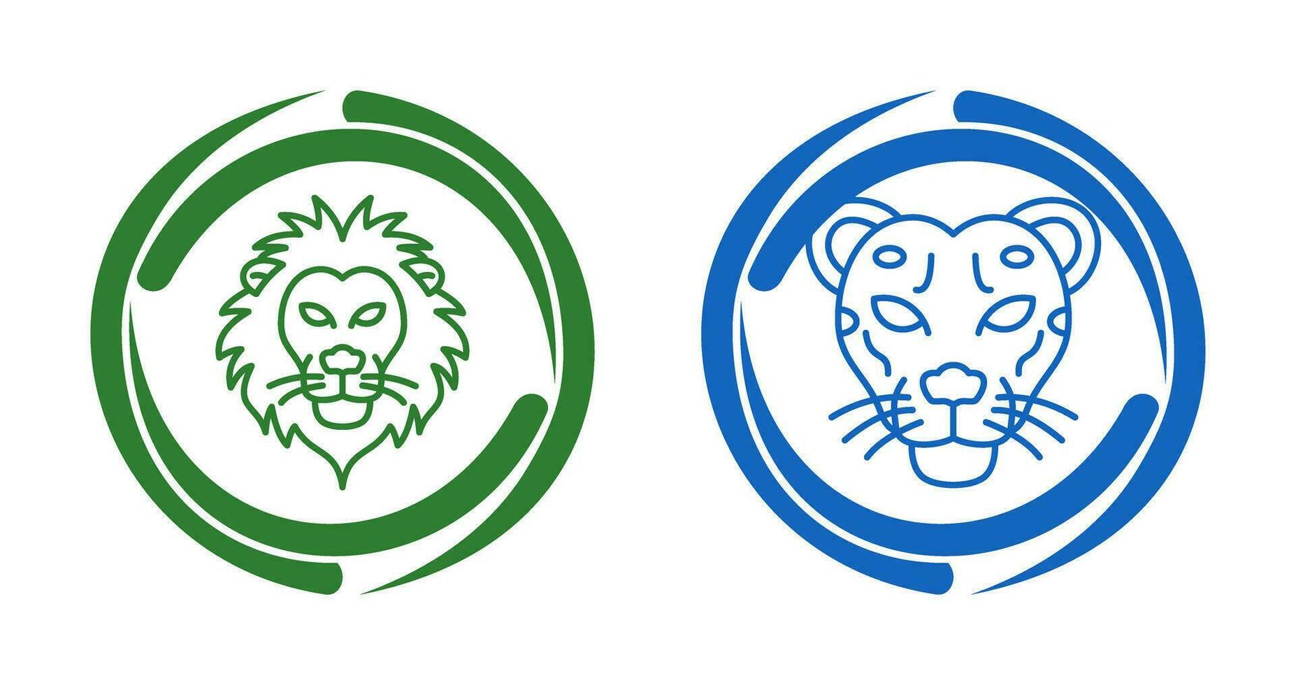 Lion and Cheetah Icon vector