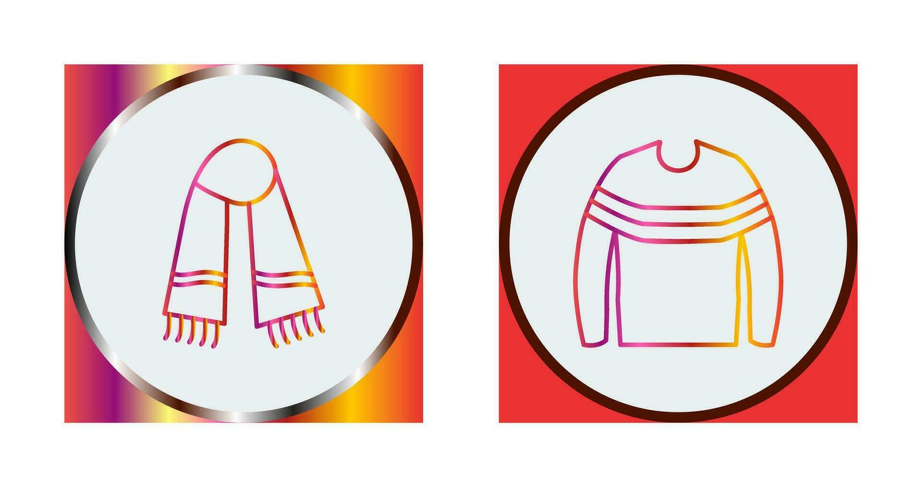 Warm Scarf and garments Icon vector