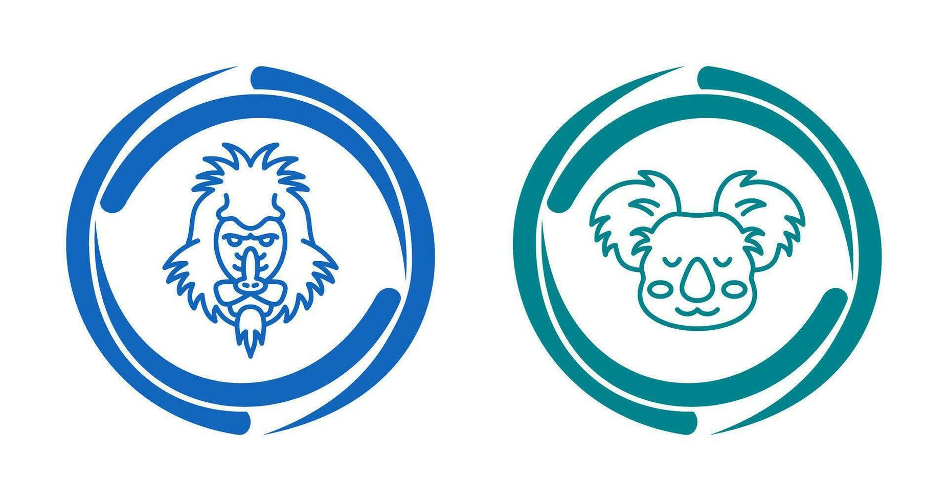 Mandrill and Koala Icon vector