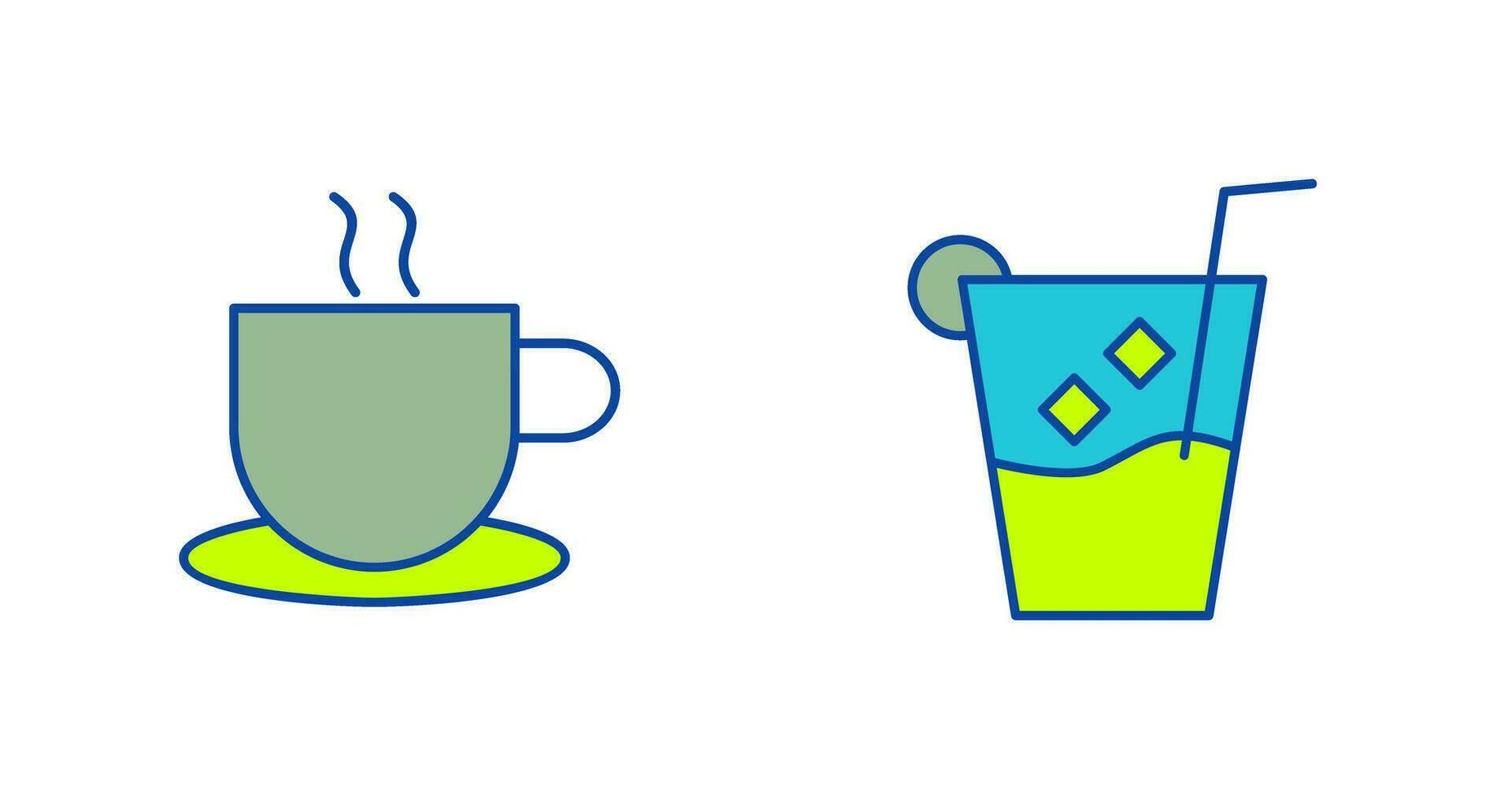 hot coffee and whiskey sour Icon vector