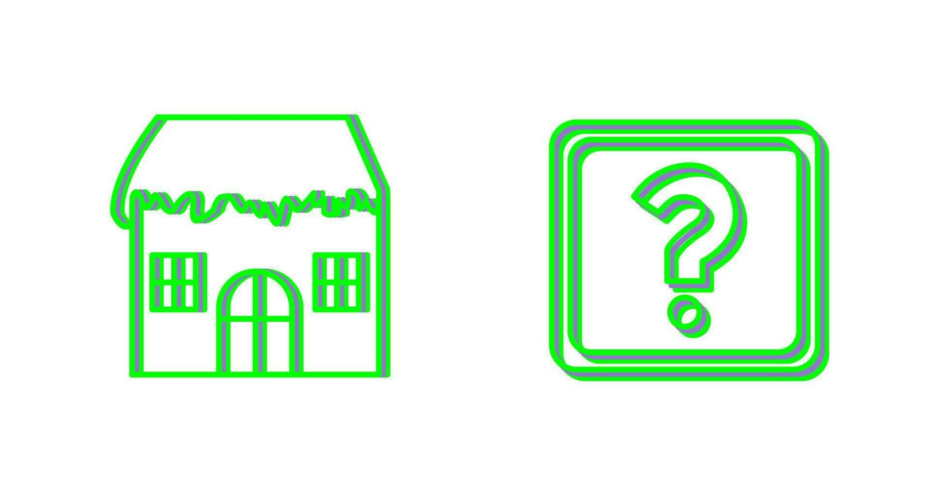 House with Snow and Question Mark Icon vector