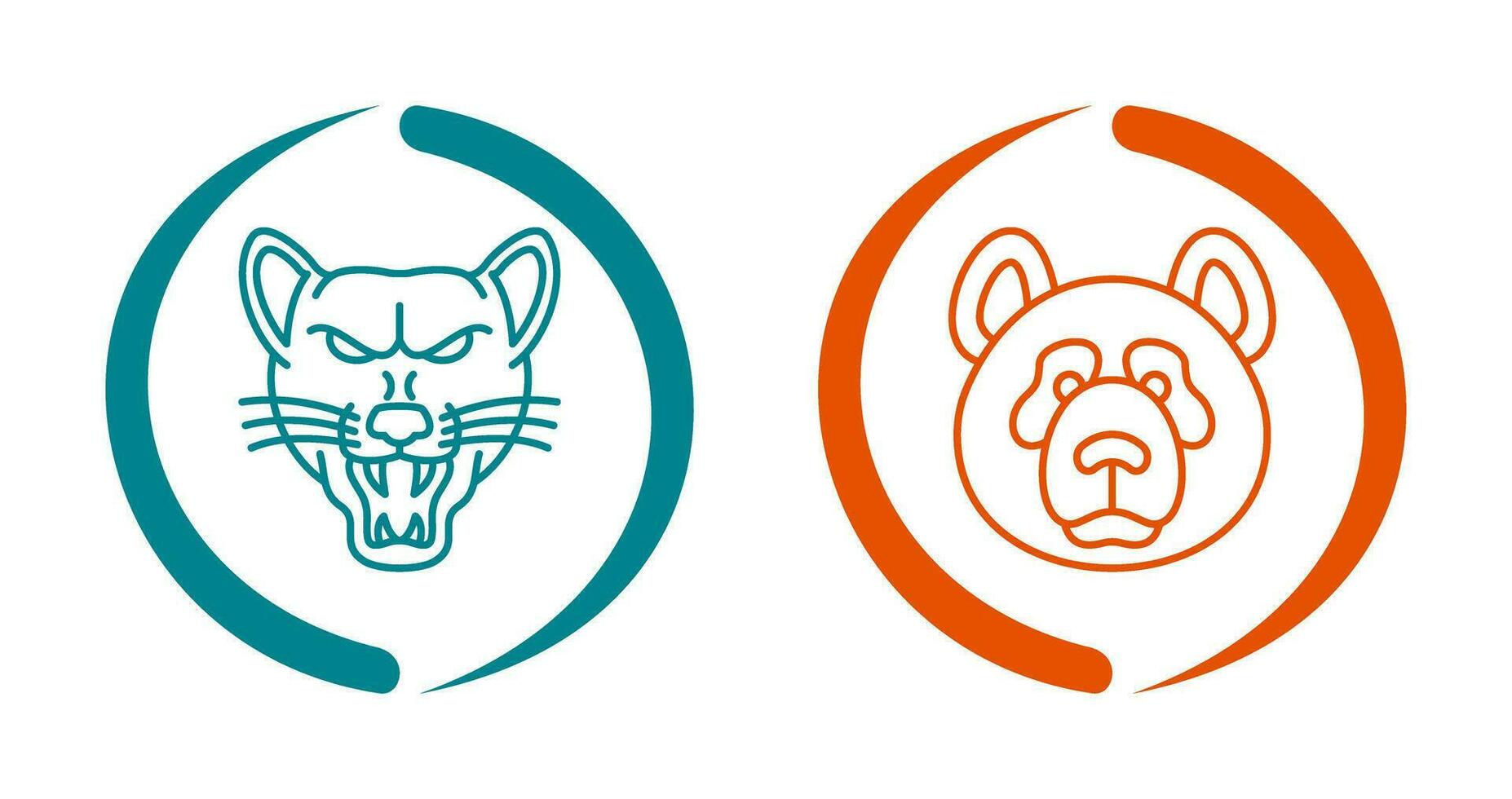 Wolf and Panda Icon vector