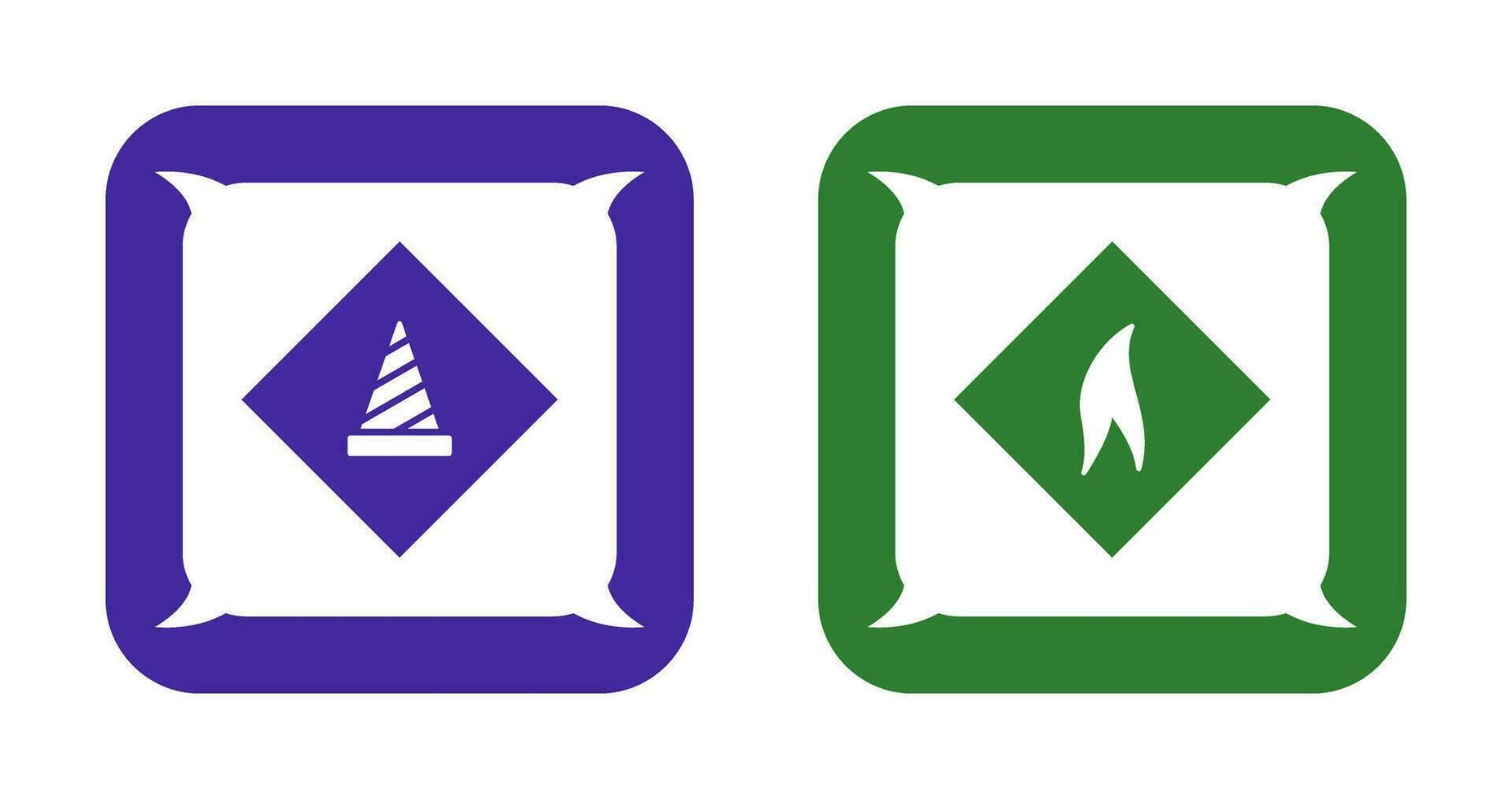 under construction and flammable material  Icon vector