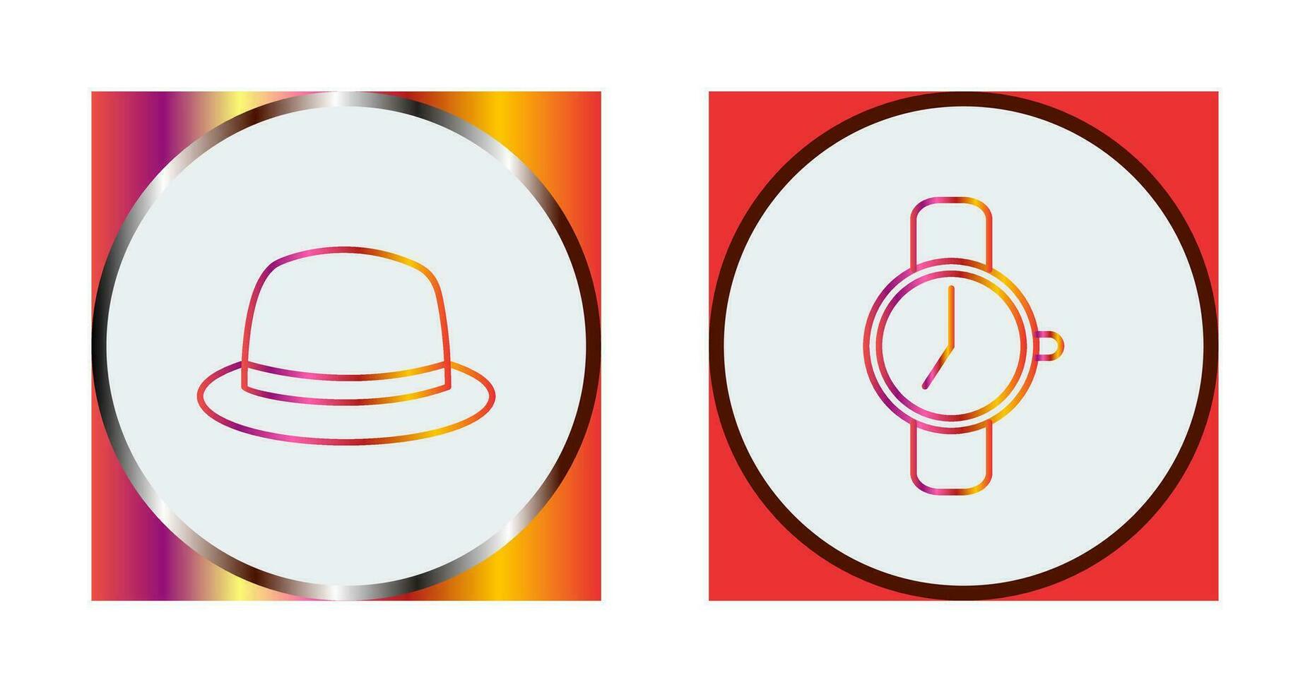 Hat and Watch Icon vector