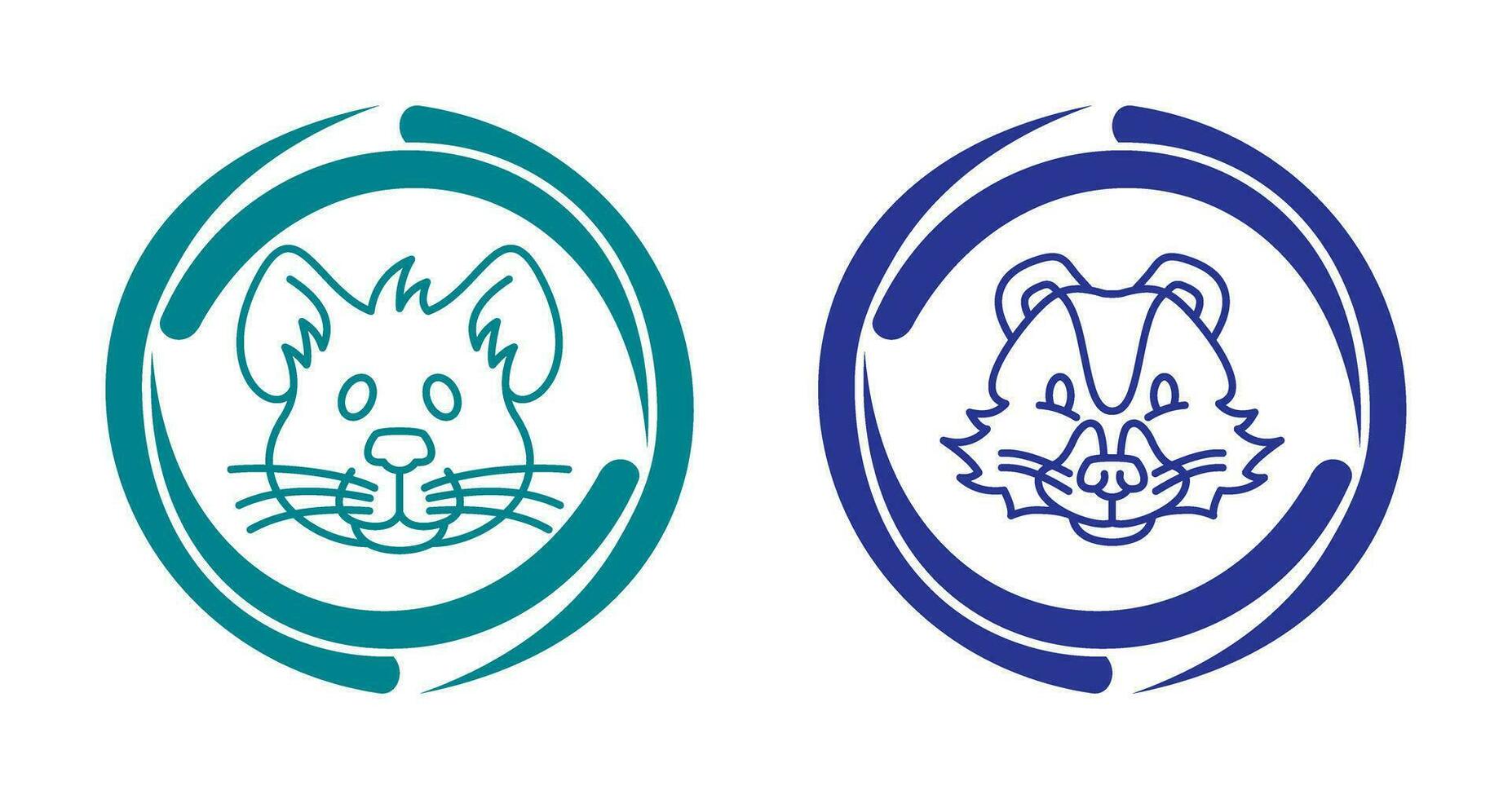 Mouse and Skunk Icon vector