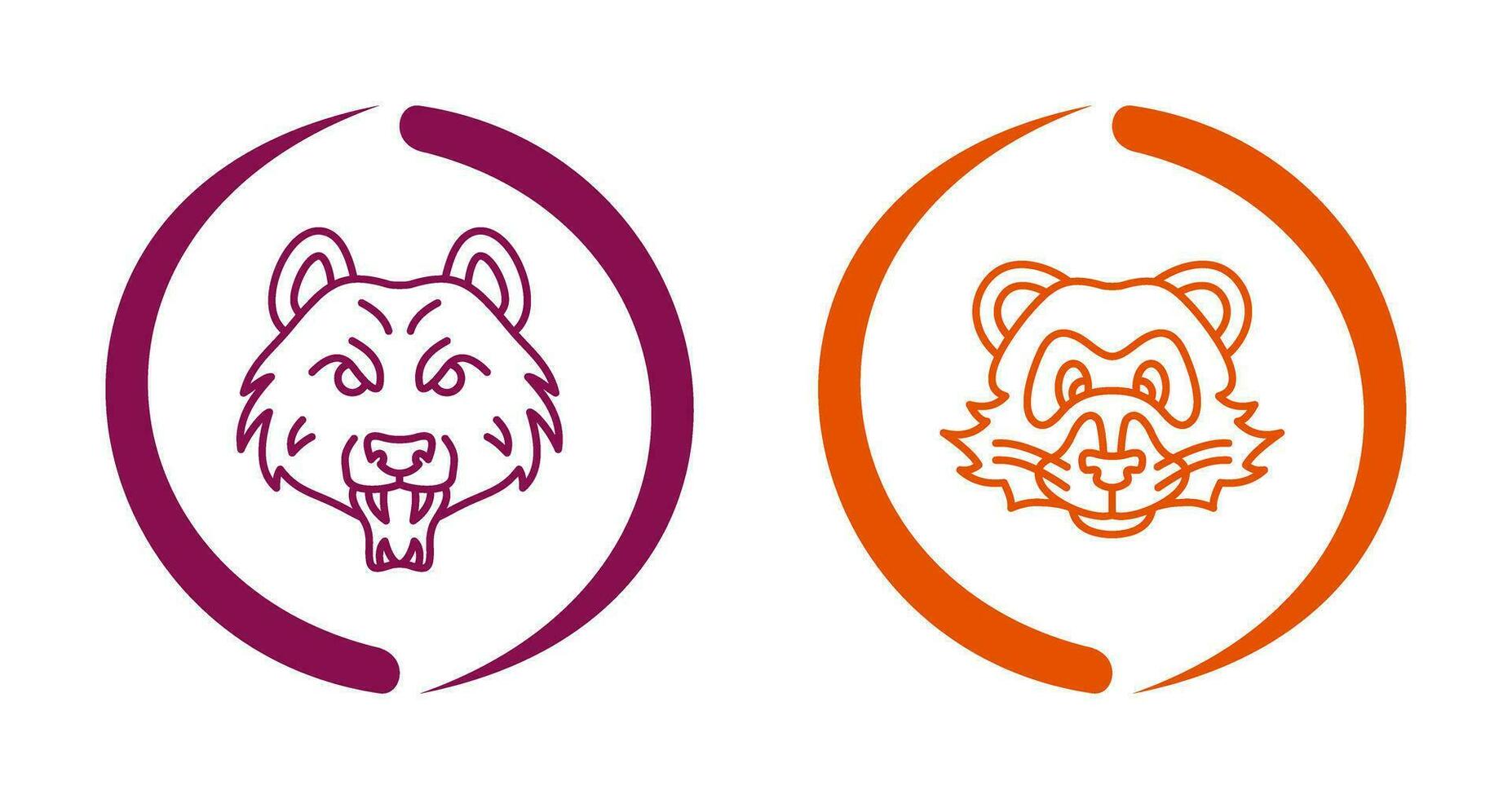 Bear and Ferret Icon vector