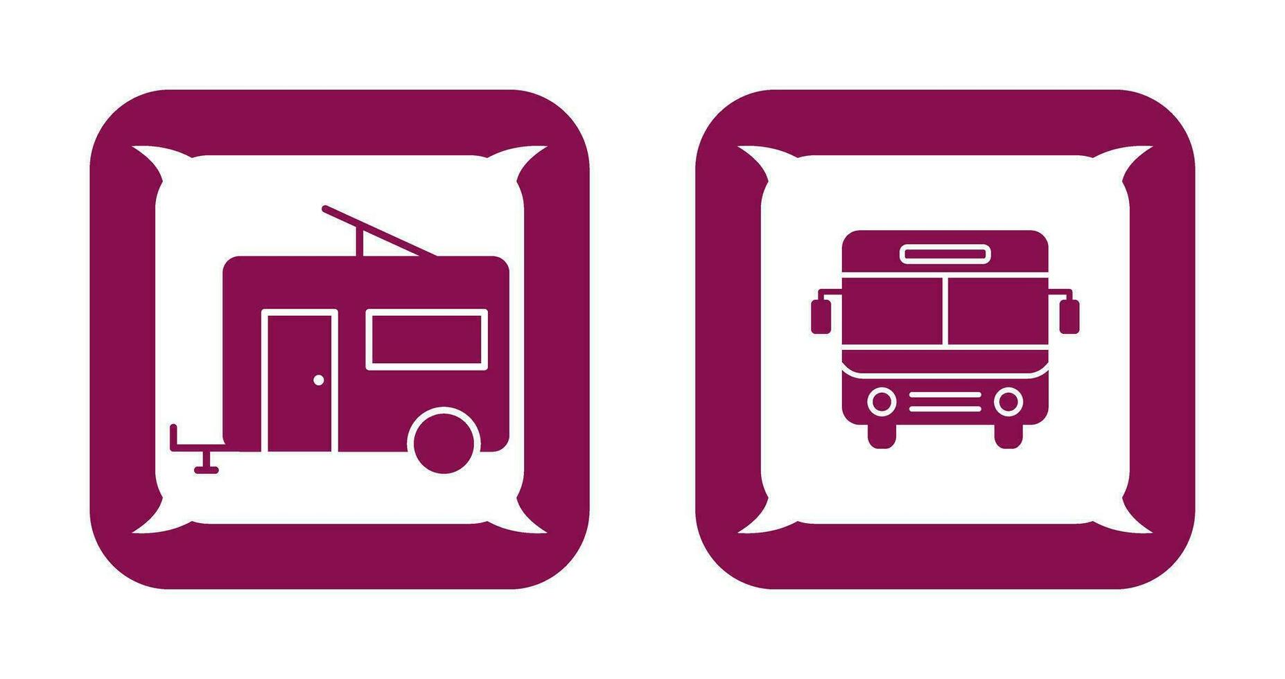 Bus and trailer Icon vector