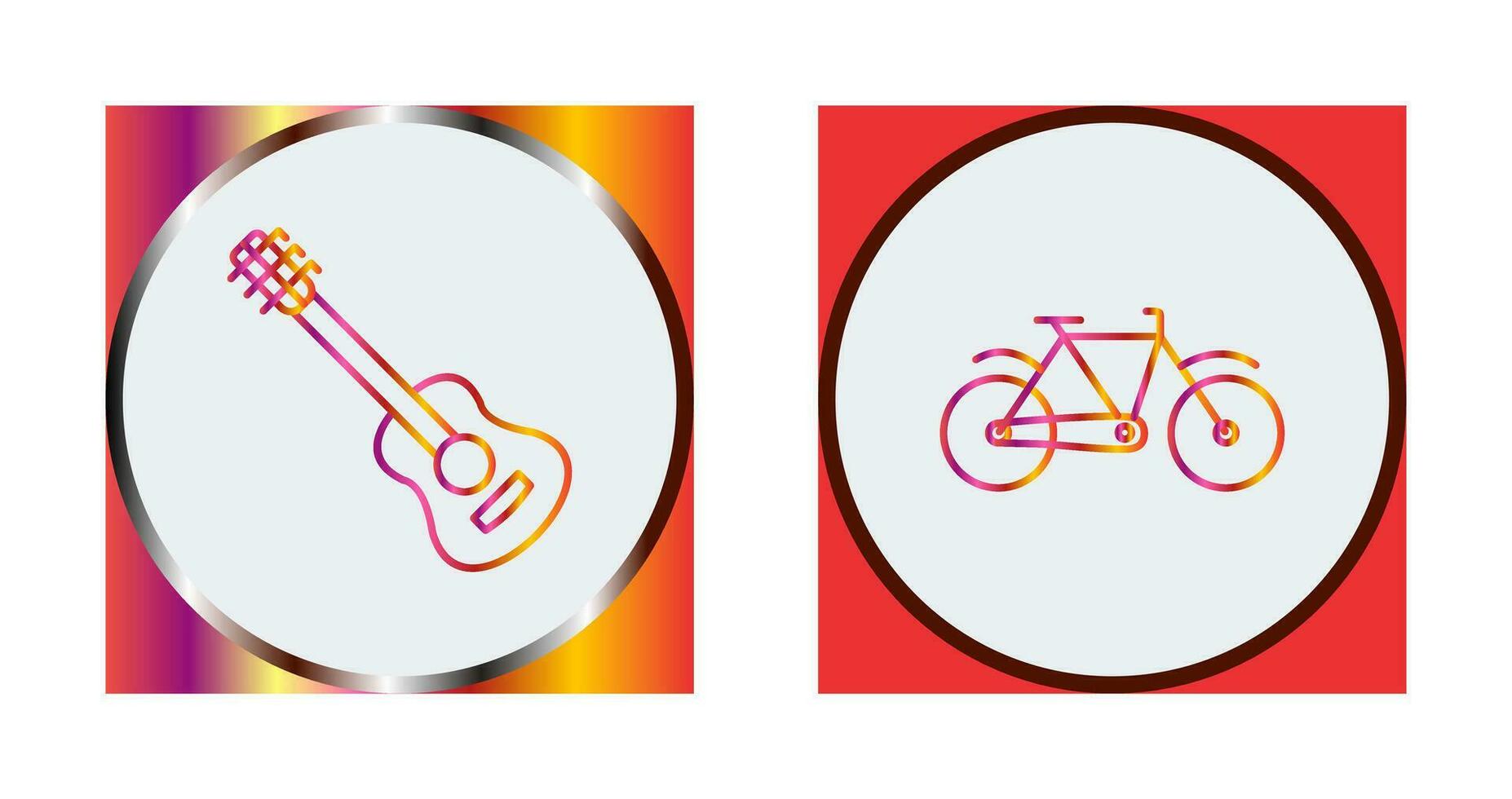 guitarra y bicicleta icono vector