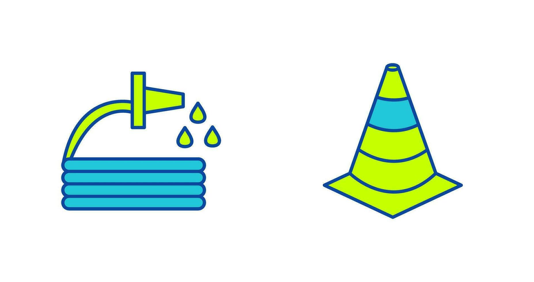 water hose and cone Icon vector