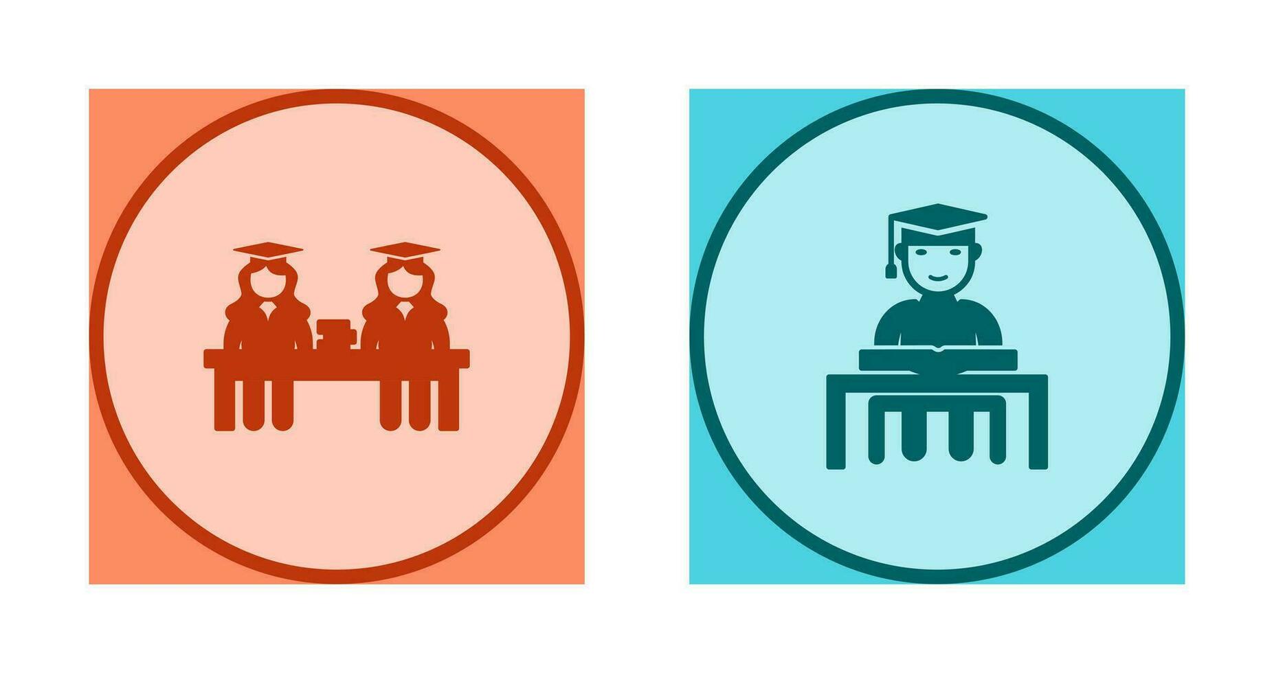 Combined Study and Studying on Desk Icon vector