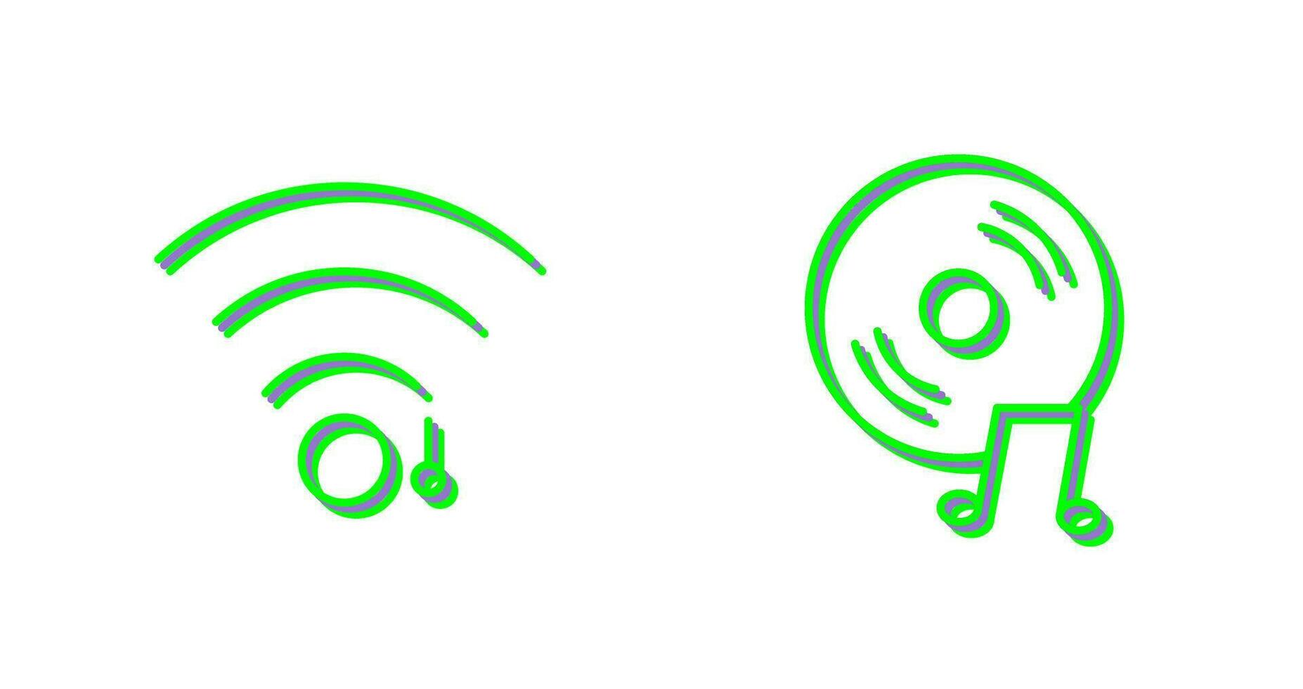 wifi sign and music cd  Icon vector