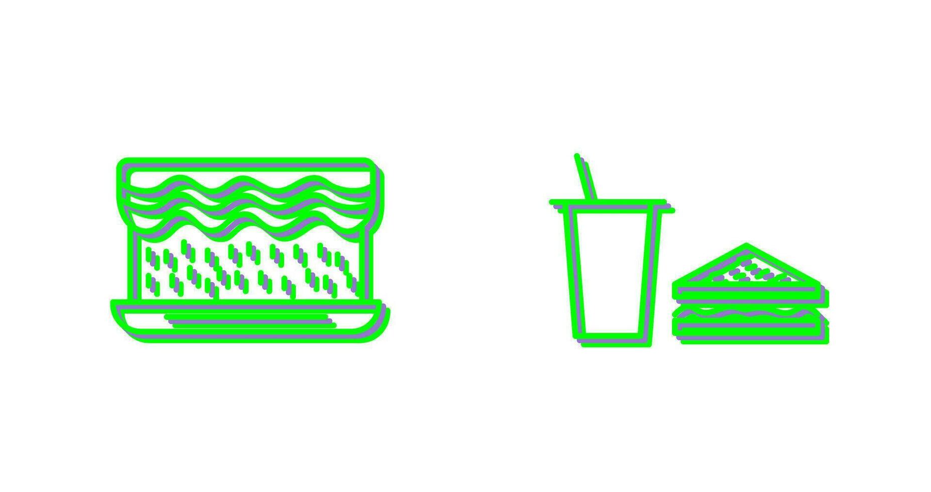 cream cake and lunch bistro Icon vector