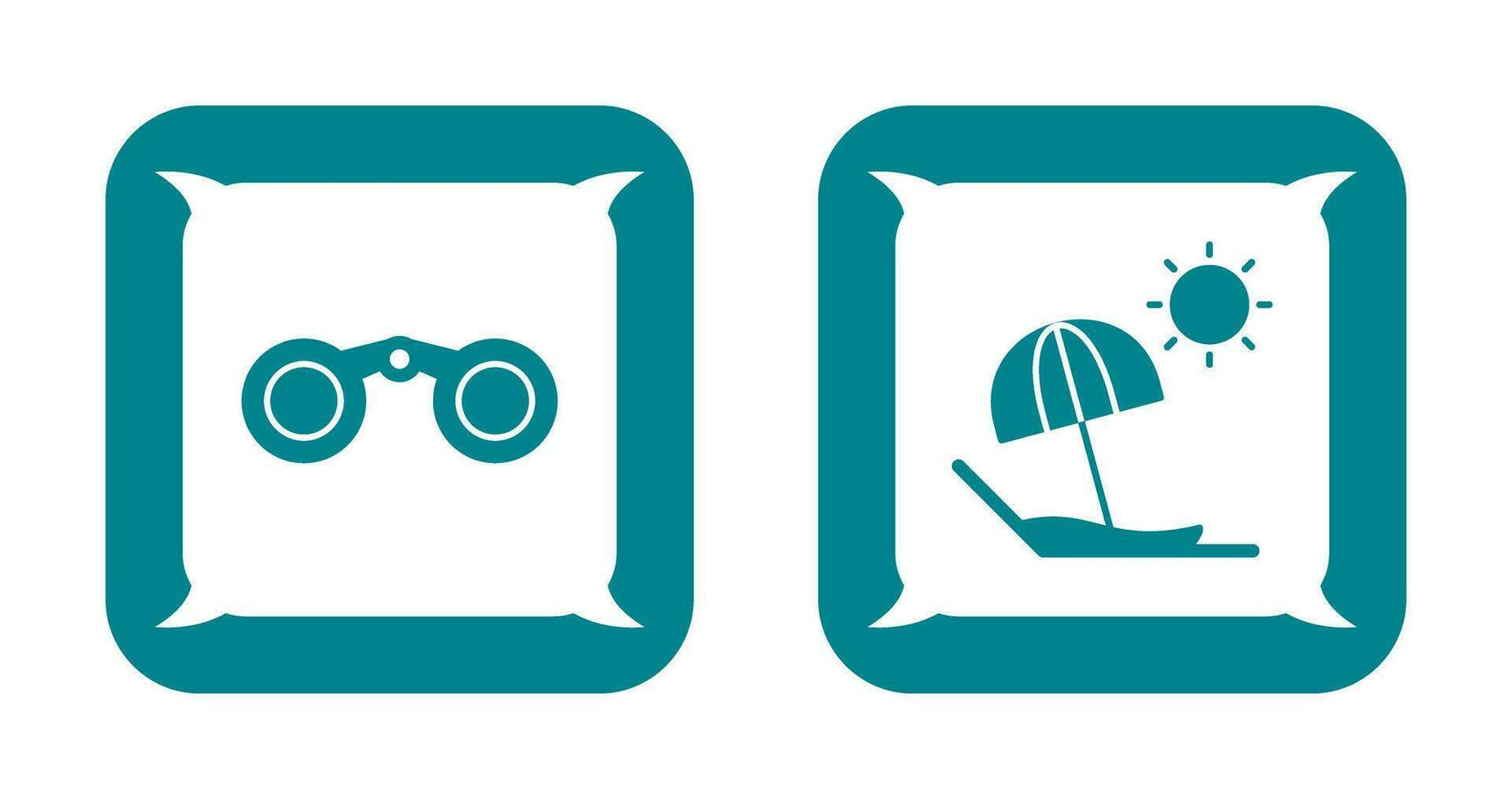 Binoculars and beach Icon vector