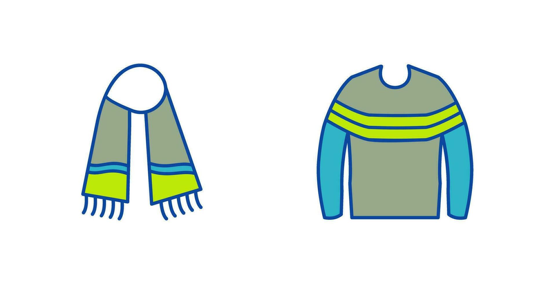 Warm Scarf and garments Icon vector