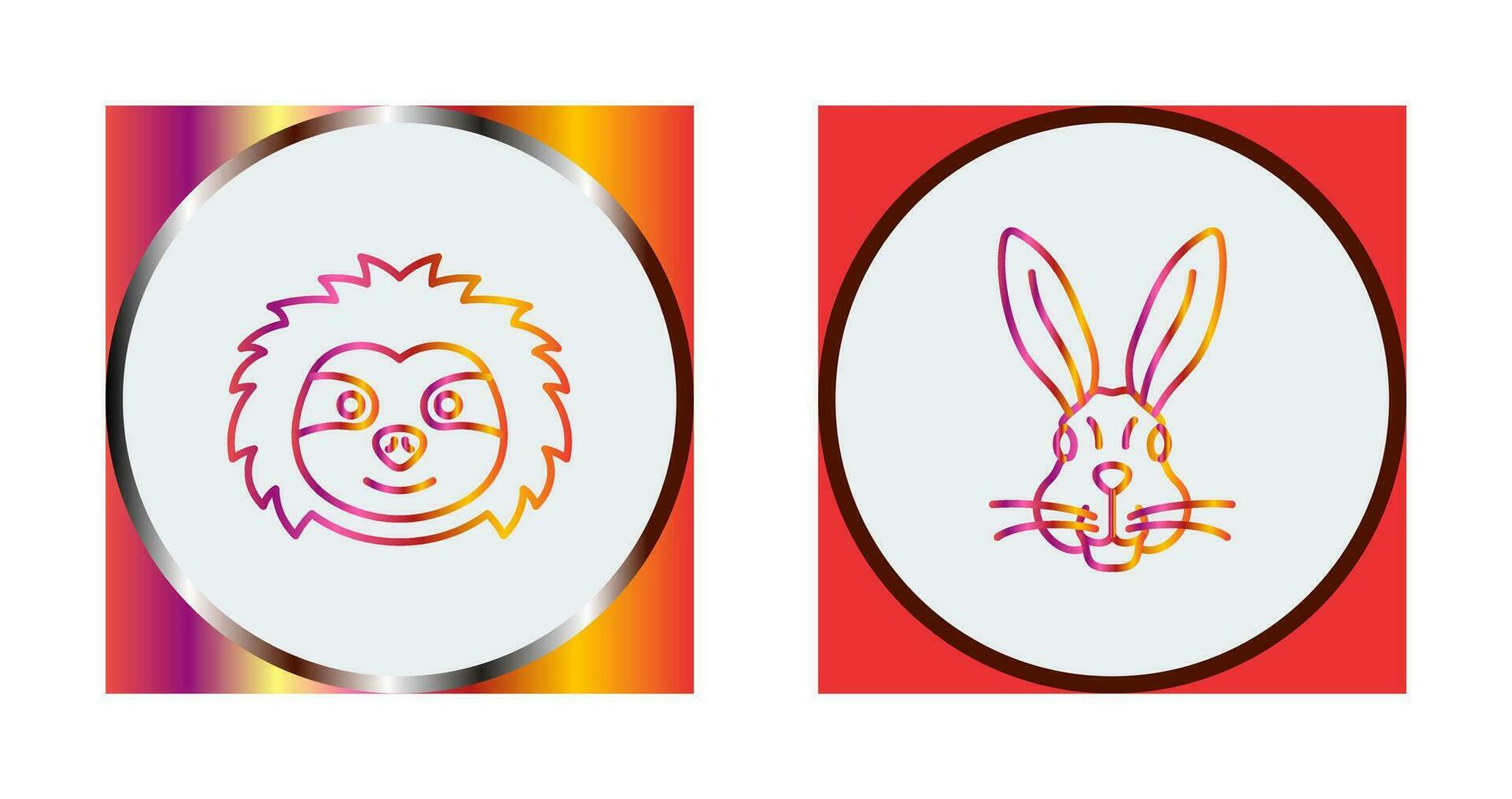 Sloth and Rabbit Icon vector