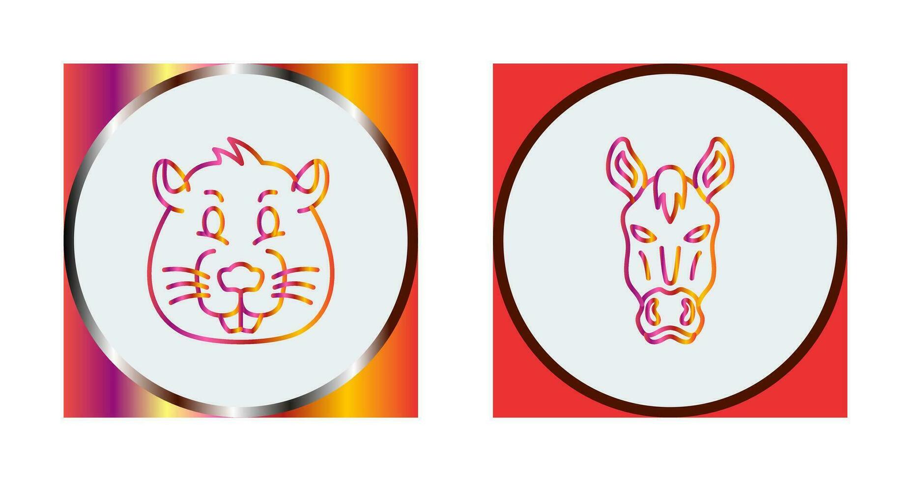 Beaver and Horse Icon vector