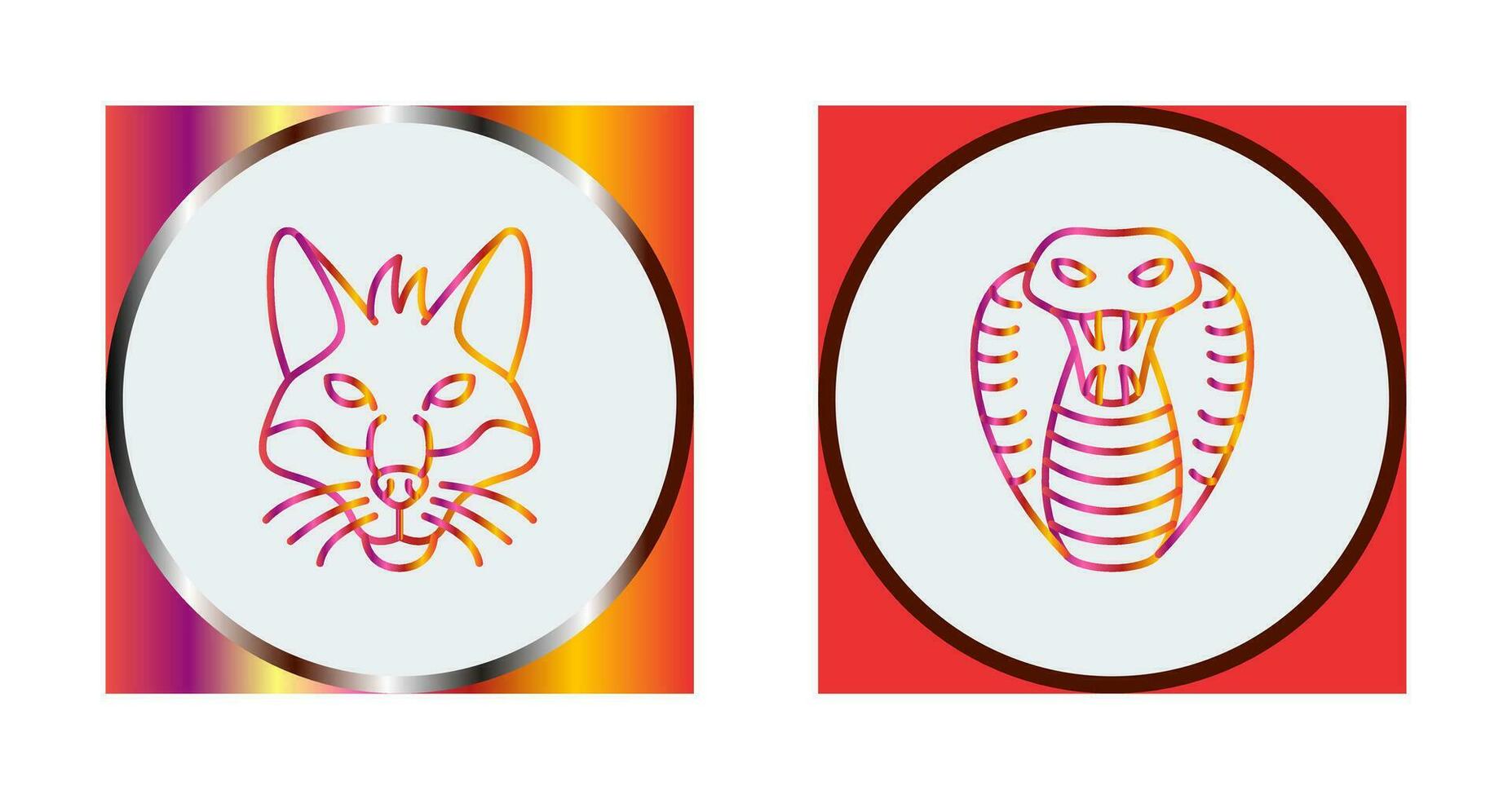 Fox and Snake Icon vector