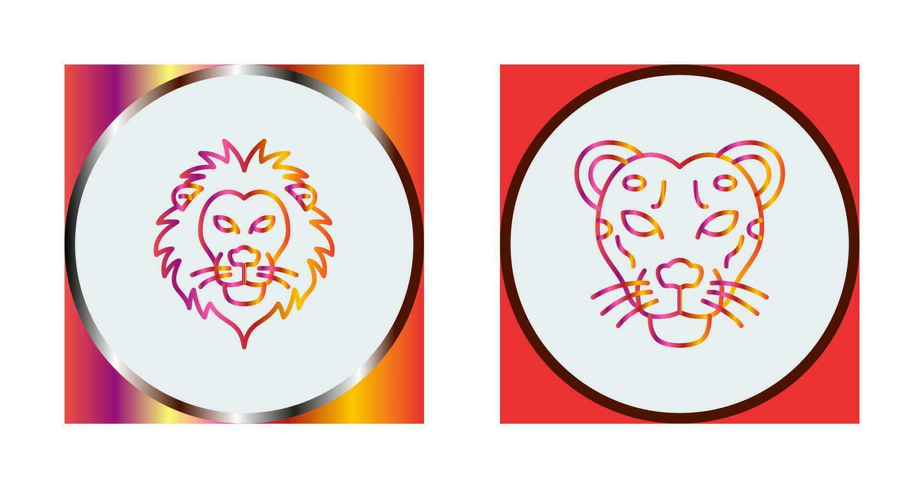 Lion and Cheetah Icon vector