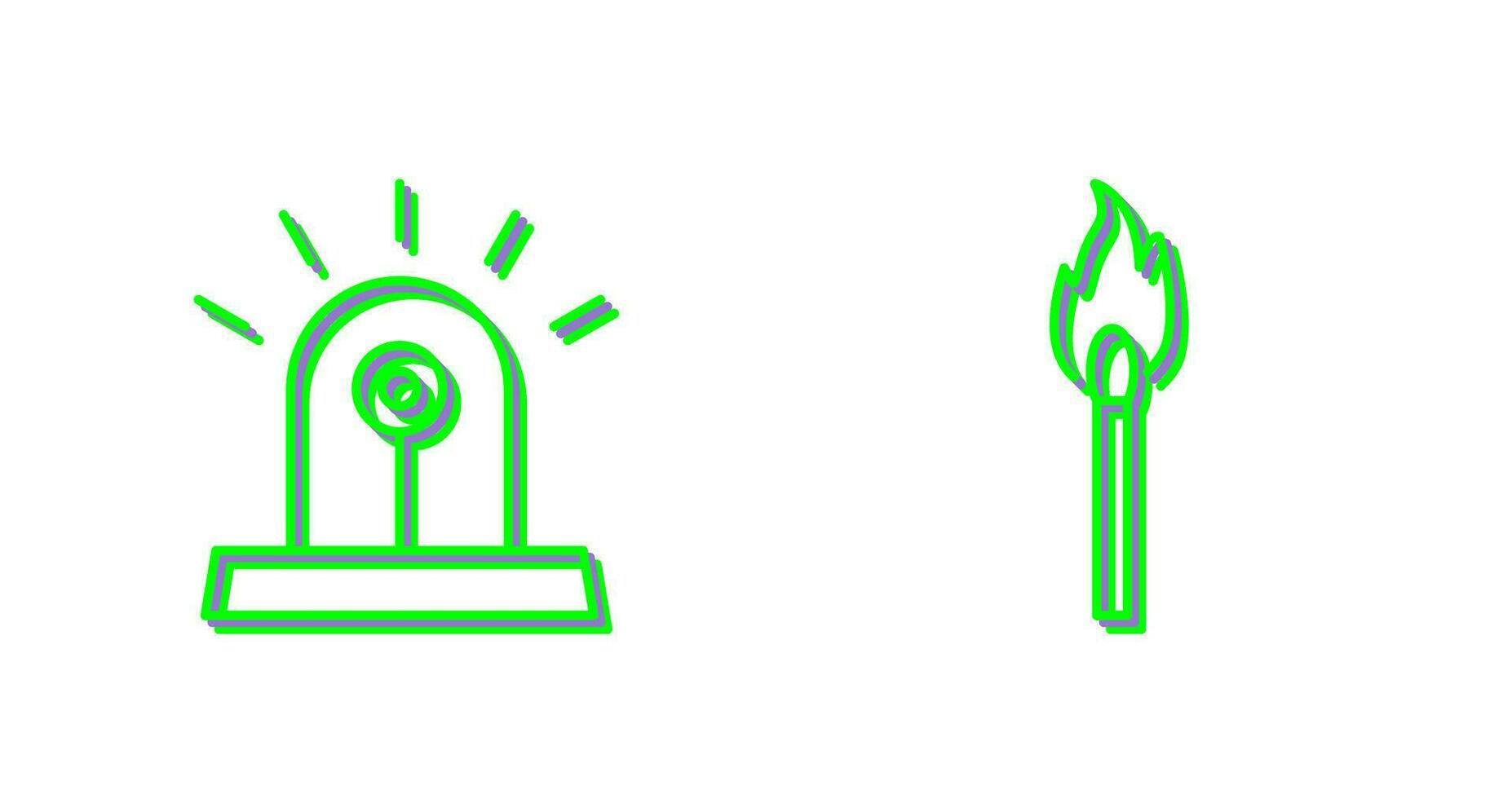 siren and lit matchstick Icon vector