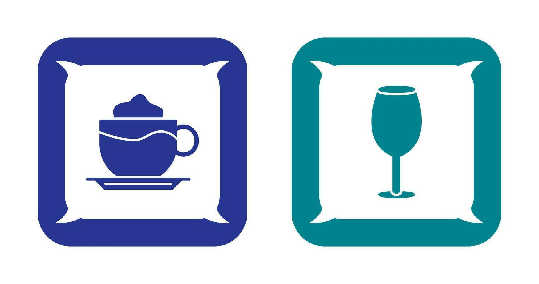 Latte And wine glass  Icon vector