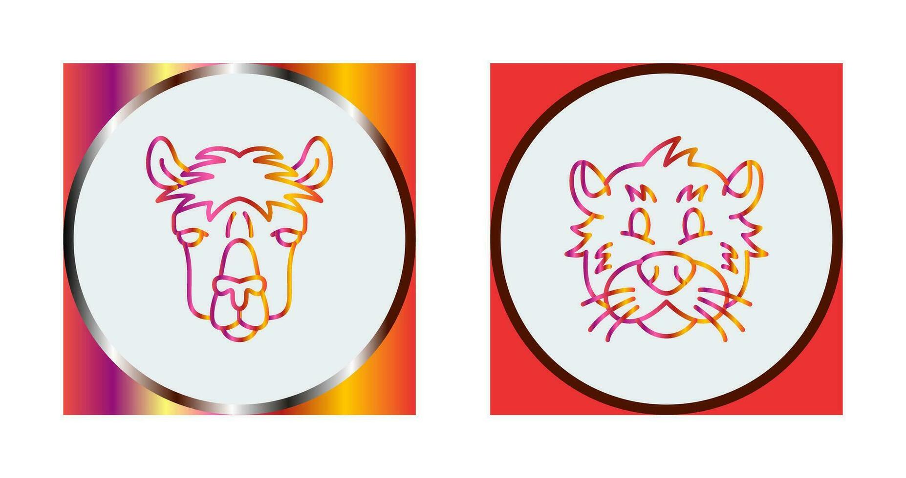 Alpaca and Otter Icon vector