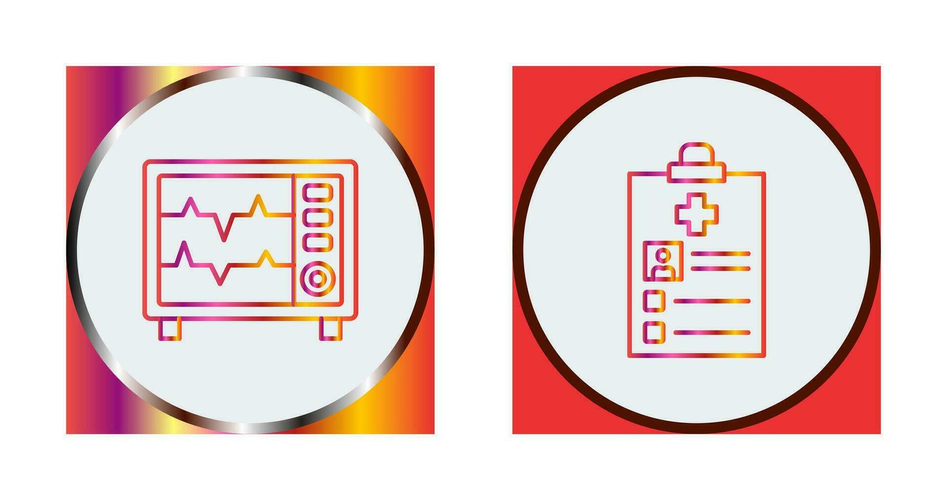 Heart Rate Moniter and Record Icon vector