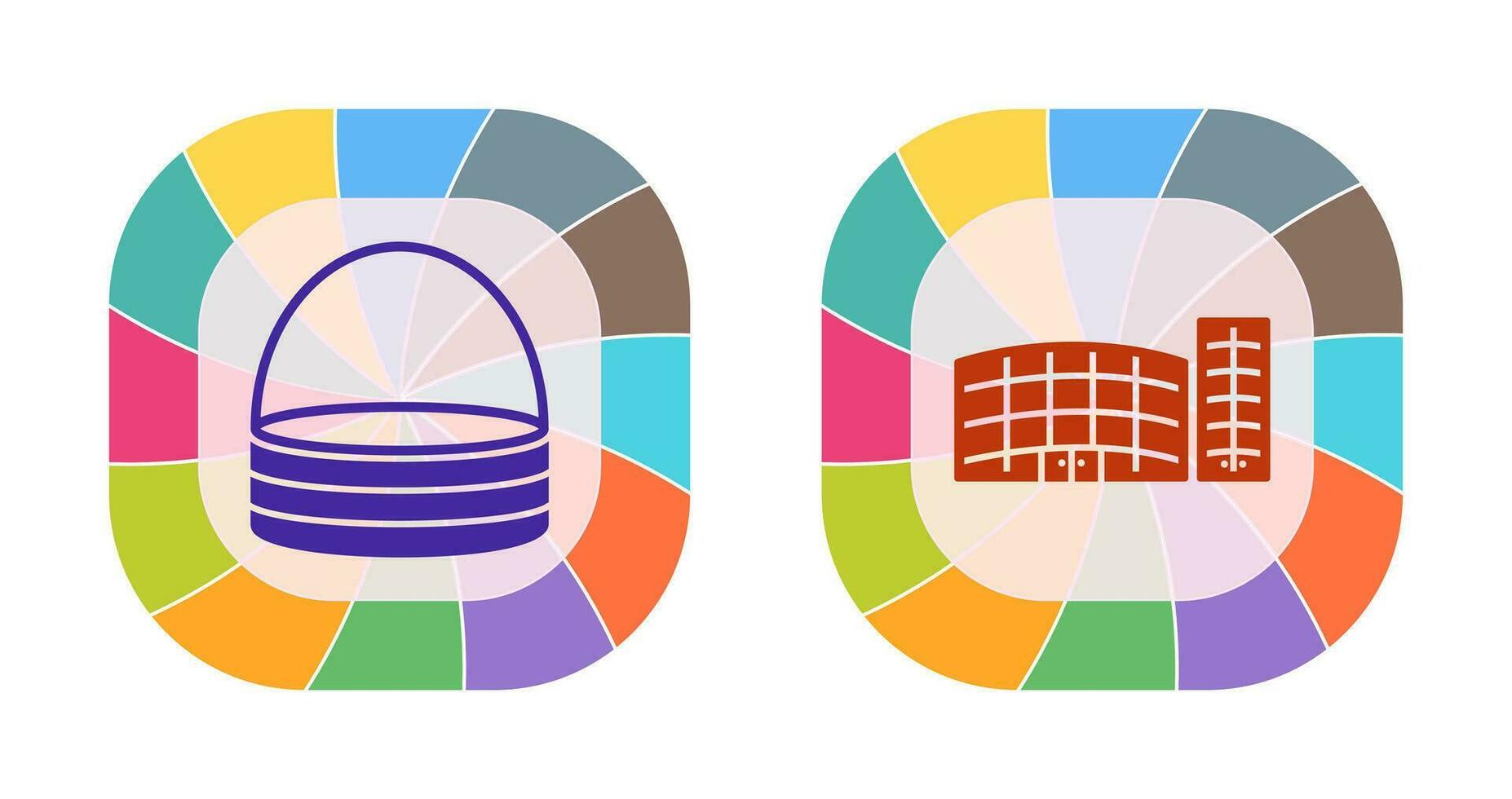 basket and shopping mall Icon vector