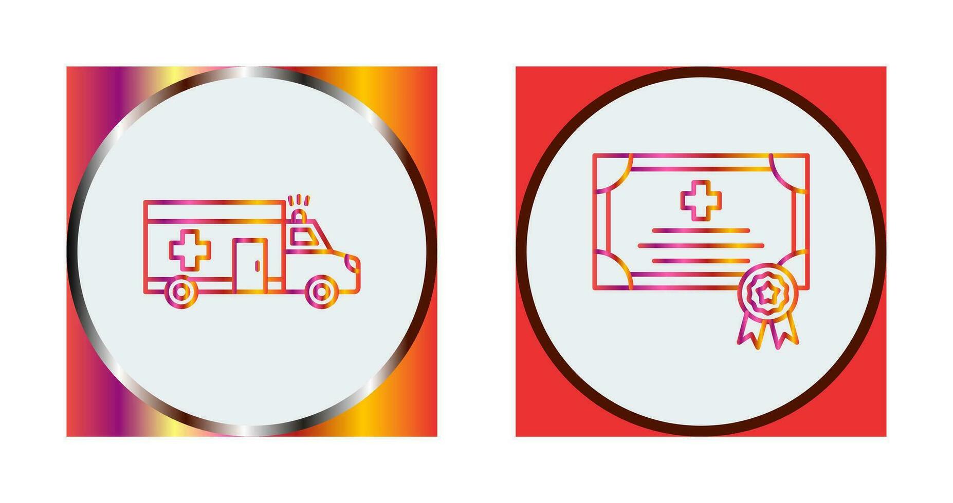 Ambulance and Certificate Icon vector