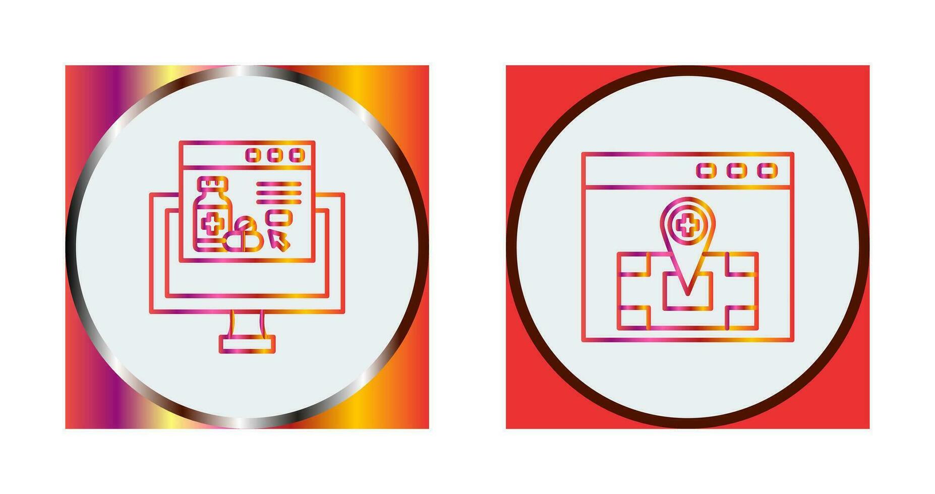 Online store and Locatation Icon vector
