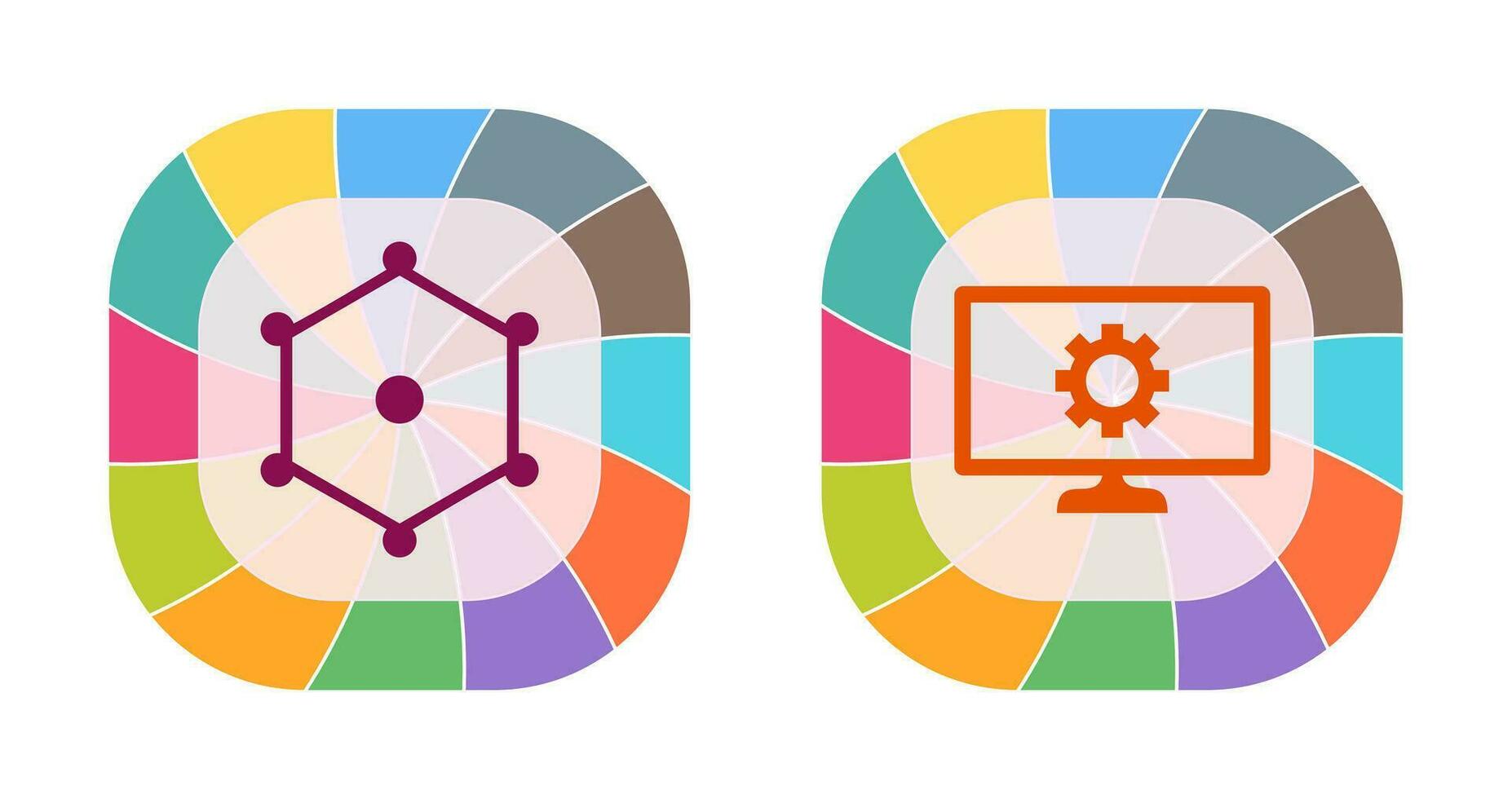 nodes and network setting  Icon vector