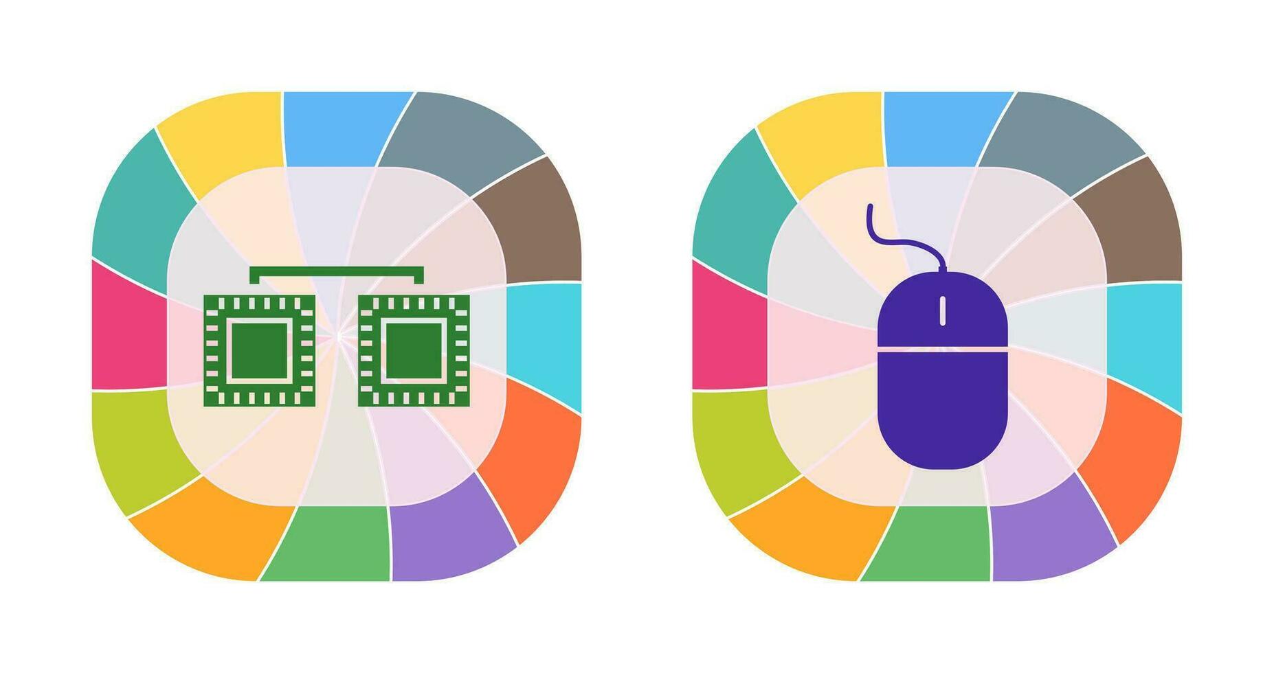 processors connected and mouse Icon vector