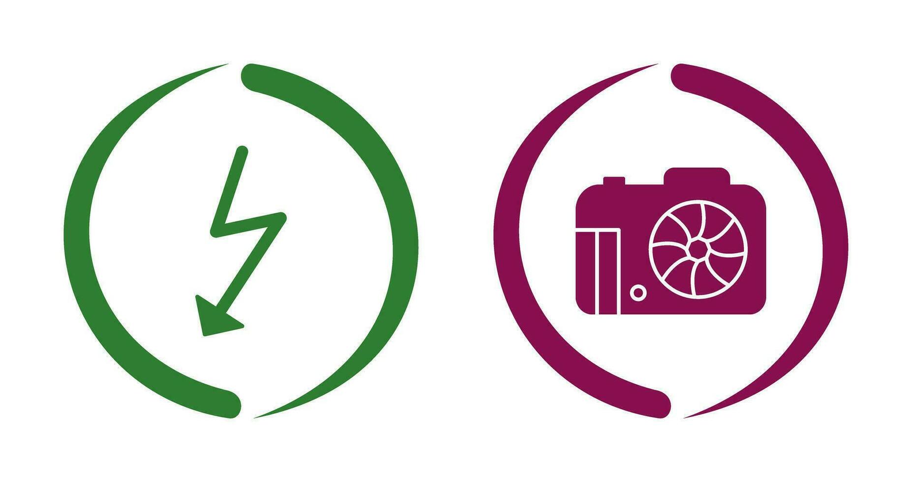 flash and camera Icon vector
